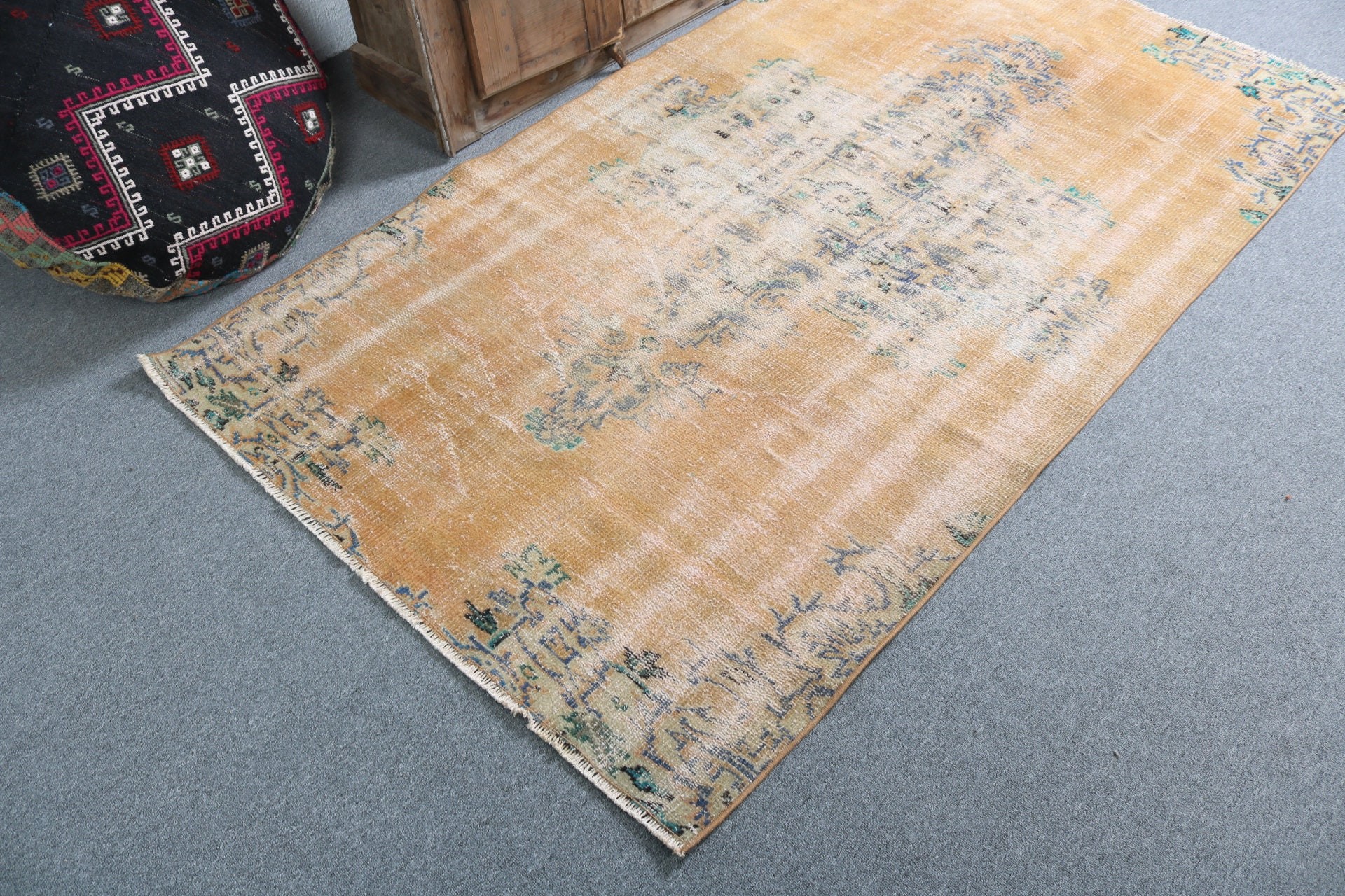 Bedroom Rugs, Vintage Rug, Floor Rug, Turkey Rugs, Turkish Rugs, 3.9x6.9 ft Area Rugs, Dining Room Rugs, Brown Moroccan Rugs