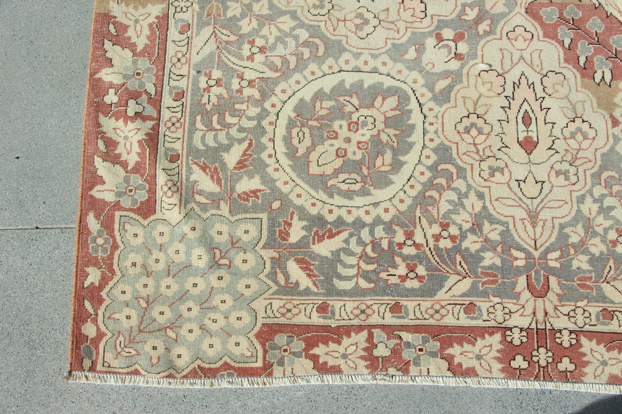 Bej Mutfak Halıları, Oryantal Halı, 11.8x14.8 ft Büyük Boy Halılar, Türk Halısı, Oturma Odası Halısı, Ev Dekor Halısı, Vintage Halı, Salon Halıları