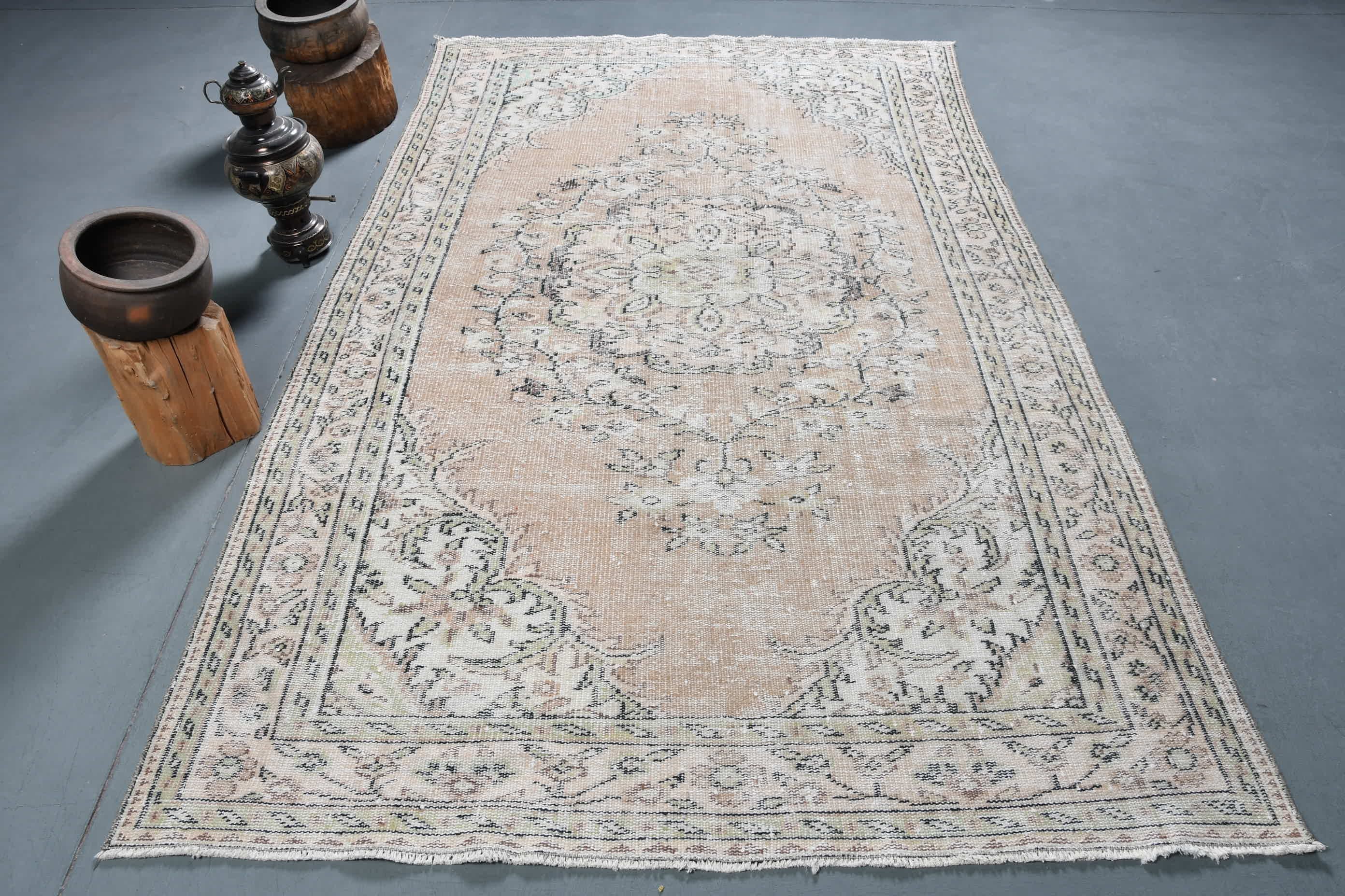 Living Room Rugs, Bedroom Rugs, Kitchen Rugs, Vintage Rug, Oushak Rug, Art Rug, Turkish Rugs, Brown  5.4x9.3 ft Large Rug