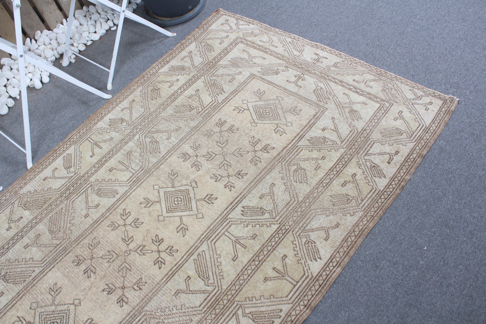 Kitchen Rug, Rugs for Nursery, Beige Cool Rug, Home Decor Rugs, Vintage Rugs, Turkish Rug, Nursery Rugs, 3.8x6.3 ft Accent Rug, Cool Rugs