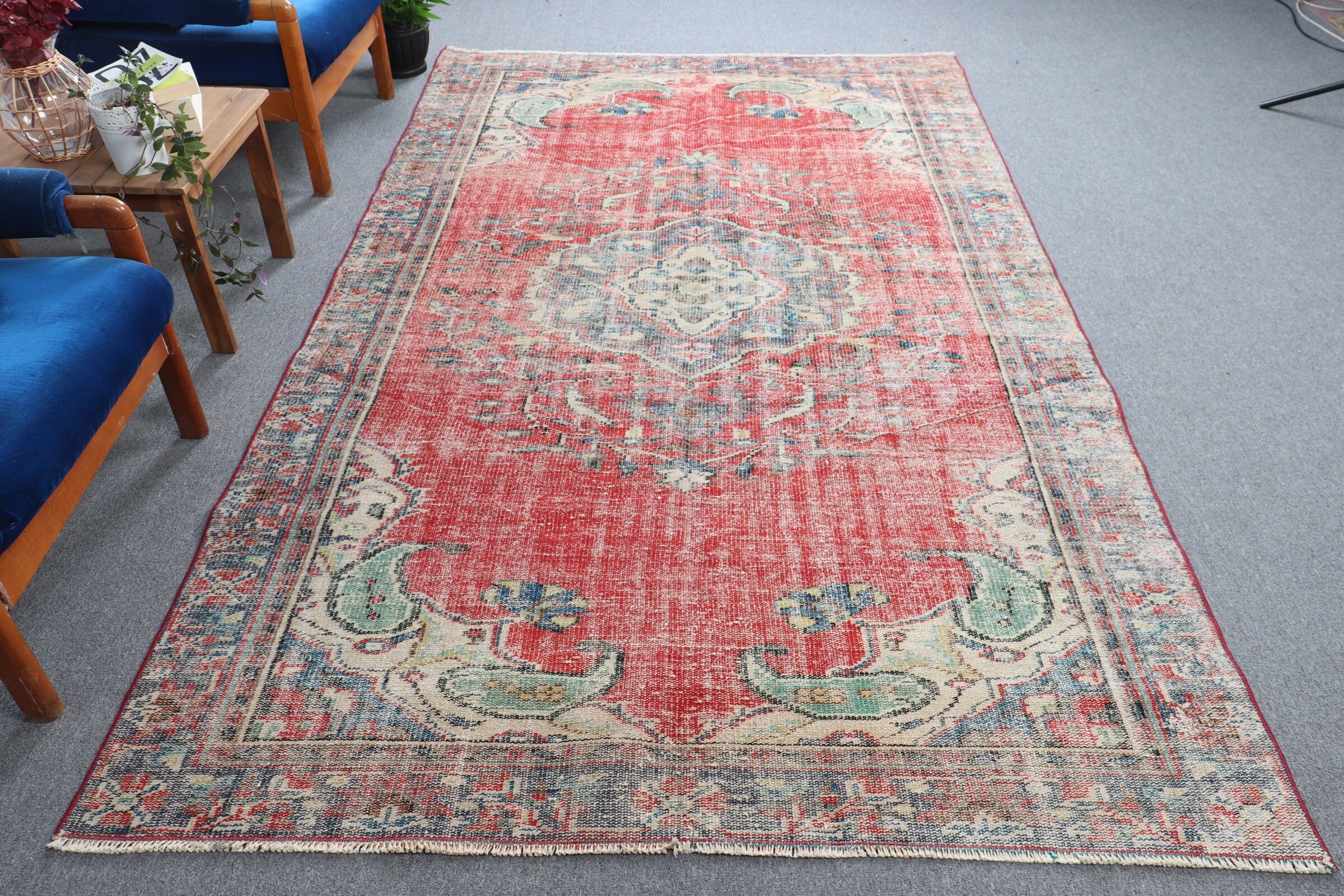 Living Room Rug, Turkish Rugs, Salon Rugs, Rugs for Bedroom, 5.5x9.3 ft Large Rugs, Cool Rugs, Vintage Rug, Moroccan Rug, Red Cool Rug