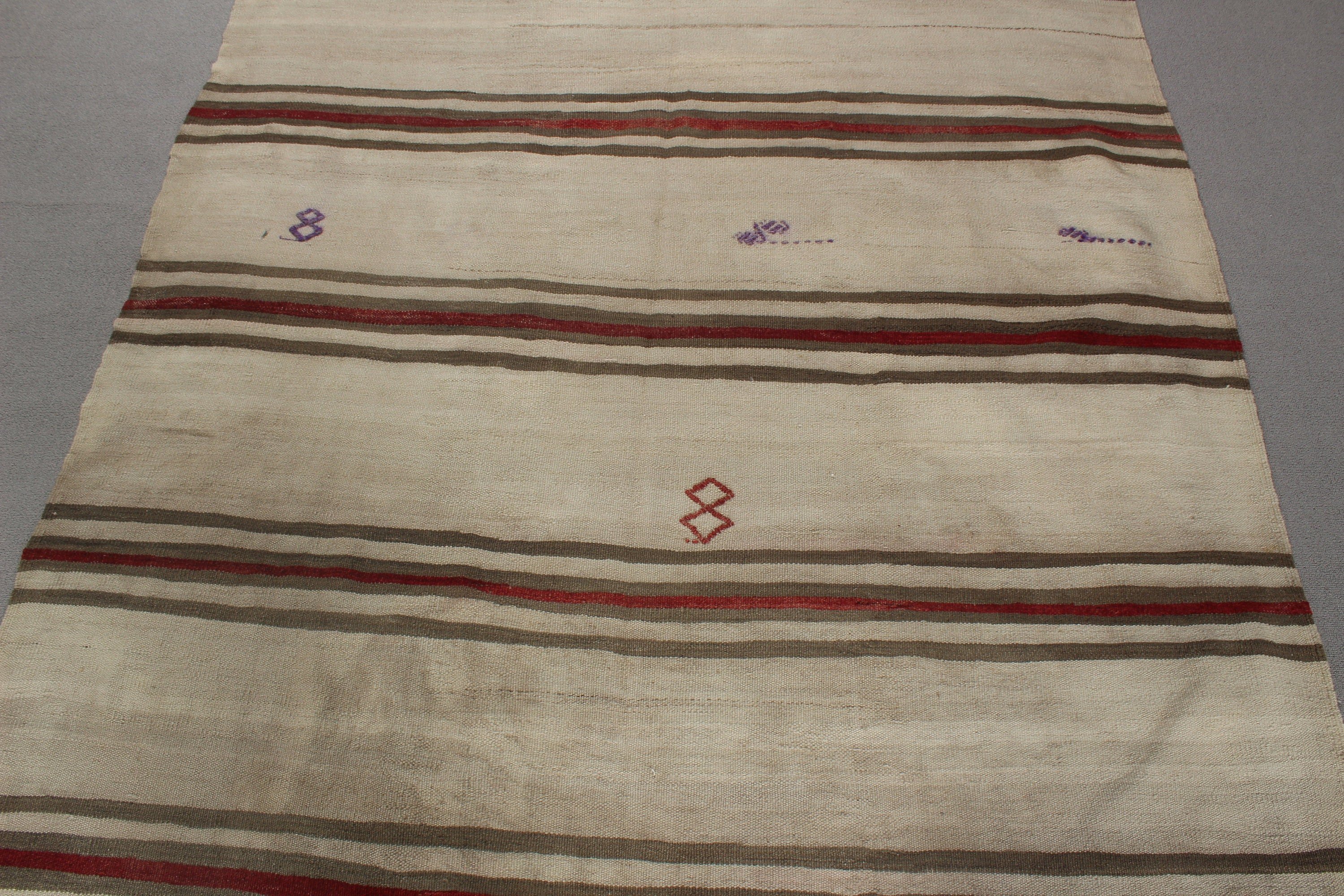 Oturma Odası Halıları, Türk Halısı, 5x12.4 ft Büyük Halı, Yatak Odası Halıları, Vintage Halı, Salon Halısı, El Dokuma Halıları, Bej Anadolu Halısı, Kilim