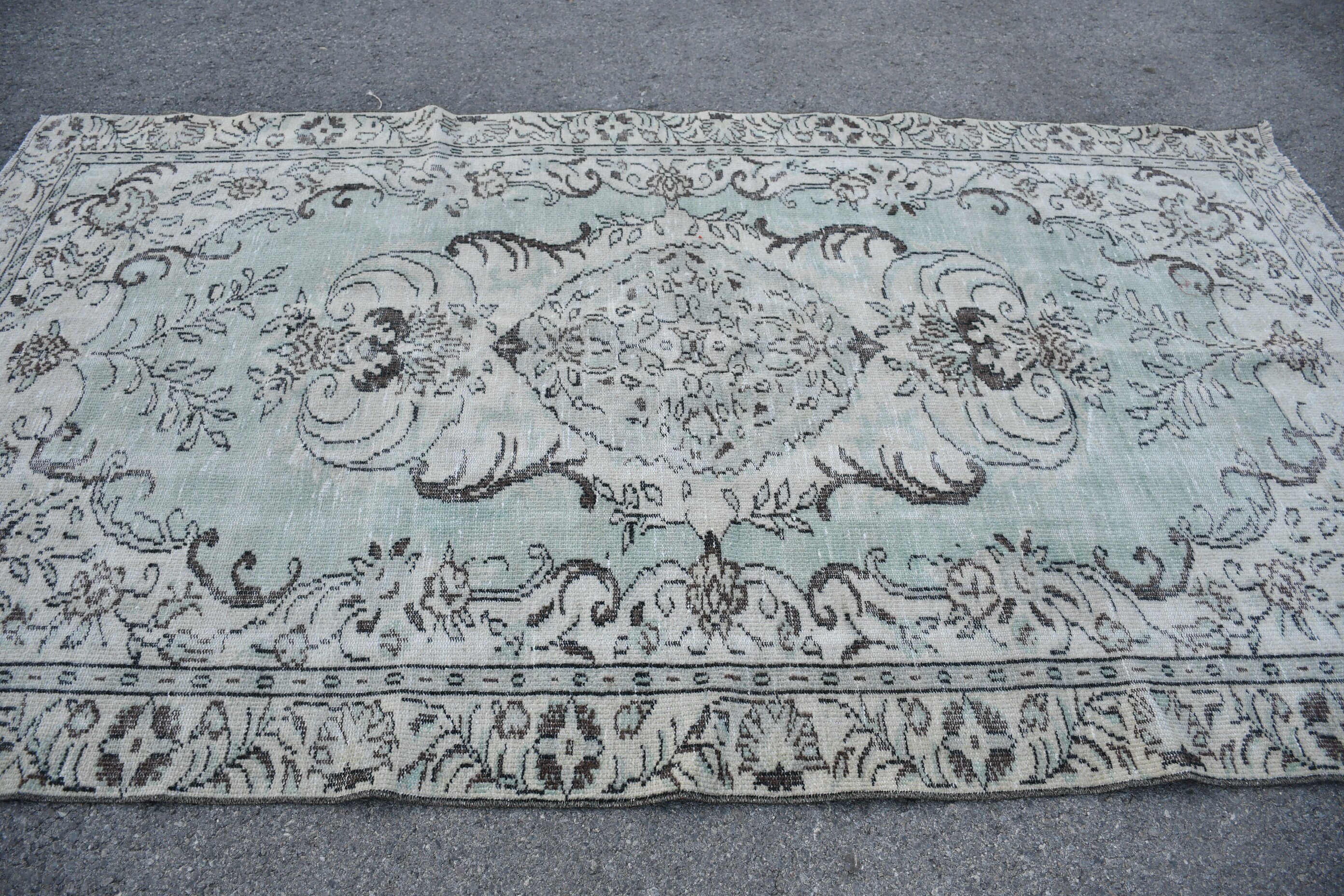 Moroccan Rug, Turkish Rug, Living Room Rugs, Green  5.6x9.8 ft Large Rug, Dining Room Rug, Vintage Rug, Old Rug