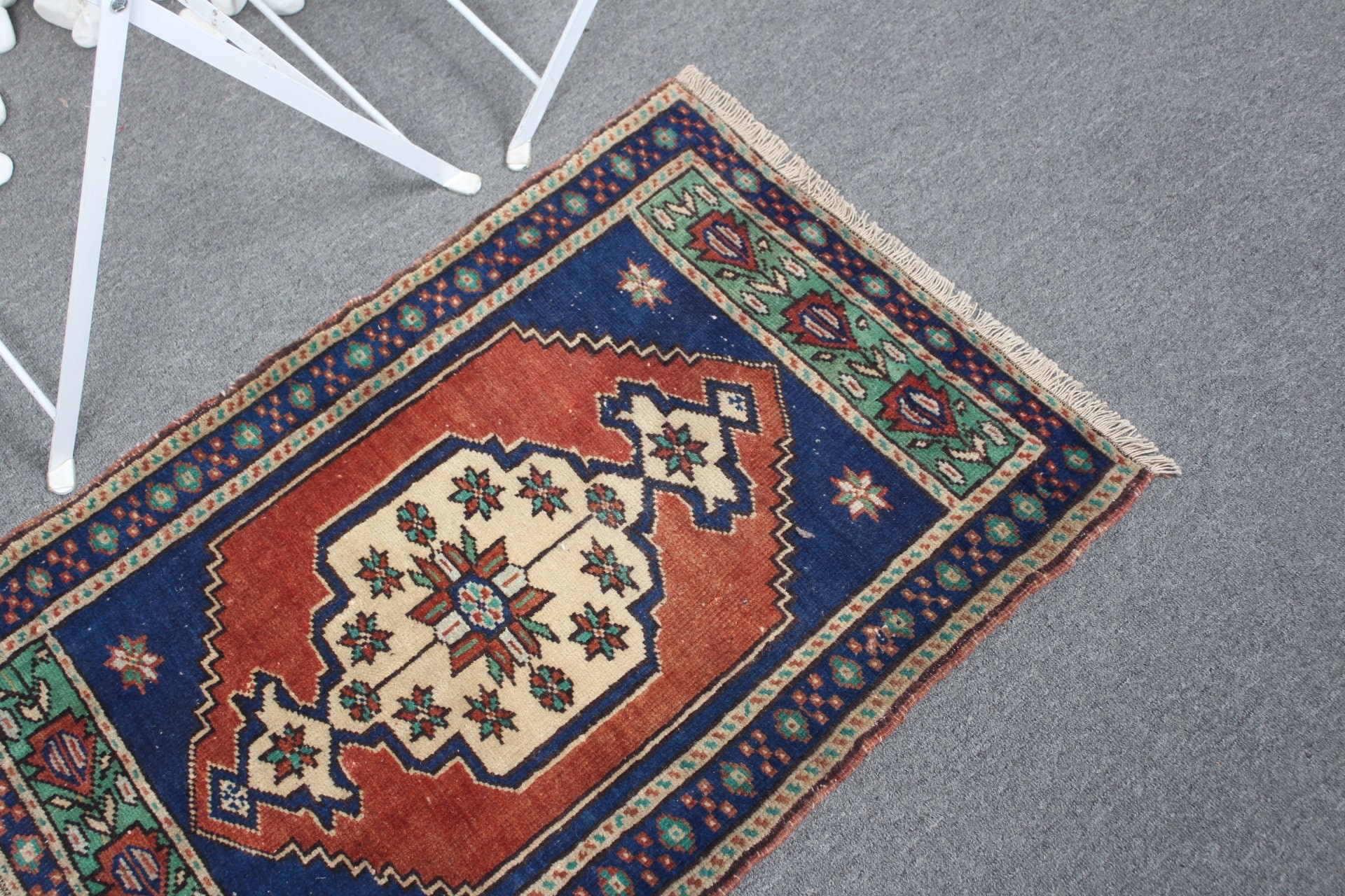 Rugs for Bedroom, Car Mat Rugs, Vintage Rug, Bedroom Rug, Floor Rug, Red  2x2.9 ft Small Rug, Turkish Rugs, Door Mat Rug