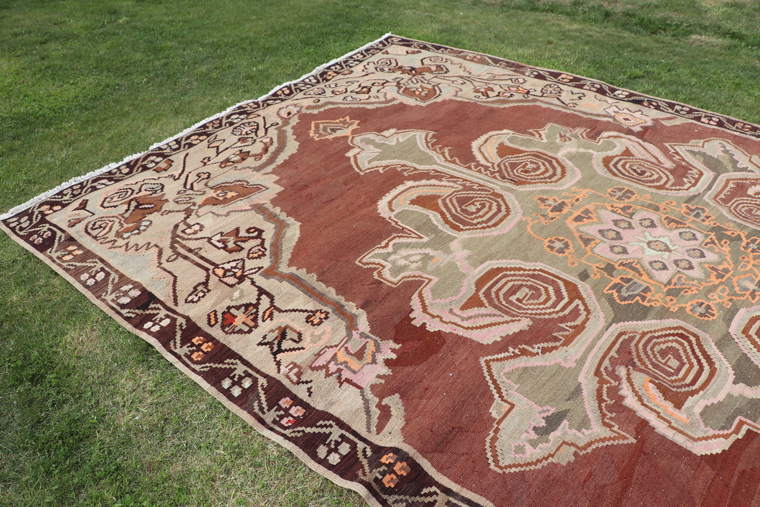 Oversize Vintage Rug, Vintage Rugs, Bedroom Rug, Bronze Home Decor Rug, 8.1x13.6 ft Oversize Rug, Turkish Rugs, Outdoor Rugs, Antique Rug