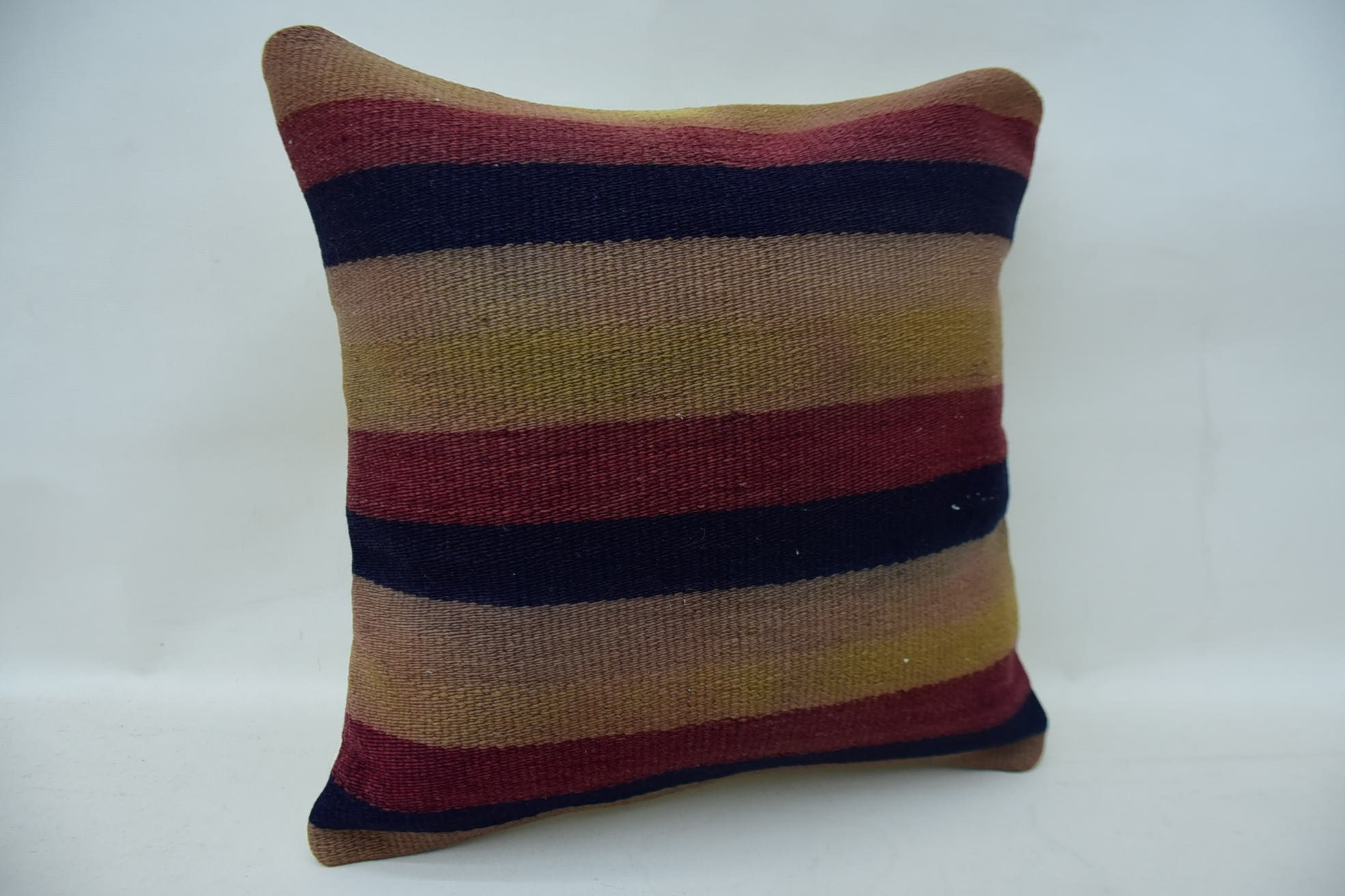 Kilim Cushion Sham, Antique Pillows, Tapestry Pillow, 16"x16" Red Pillow Case, Boho Pillow Sham Cover, Wholesale Cushion