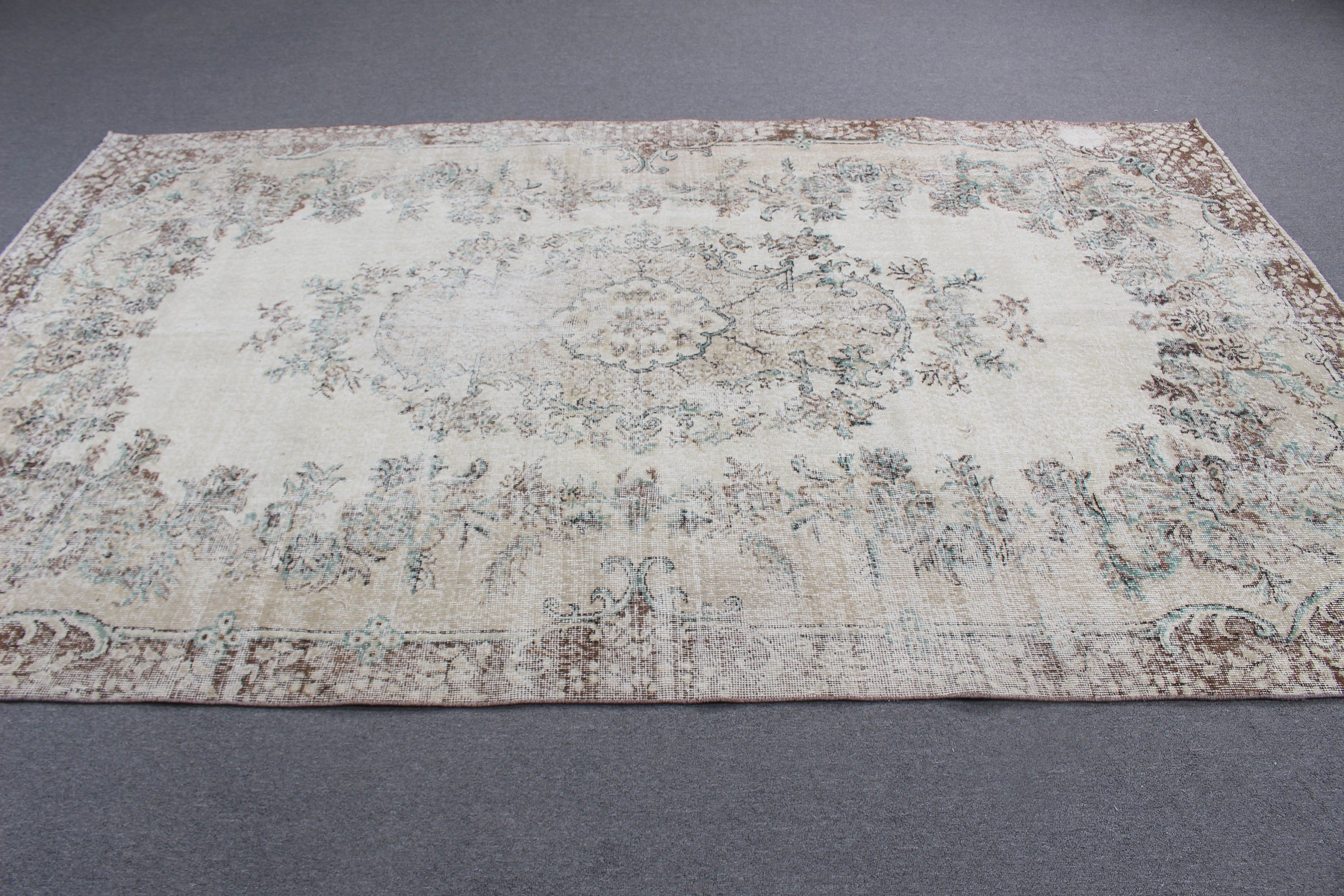 Large Vintage Rugs, Beige Antique Rugs, 6.3x10 ft Large Rug, Modern Rug, Bedroom Rugs, Turkish Rug, Large Boho Rugs, Vintage Rugs