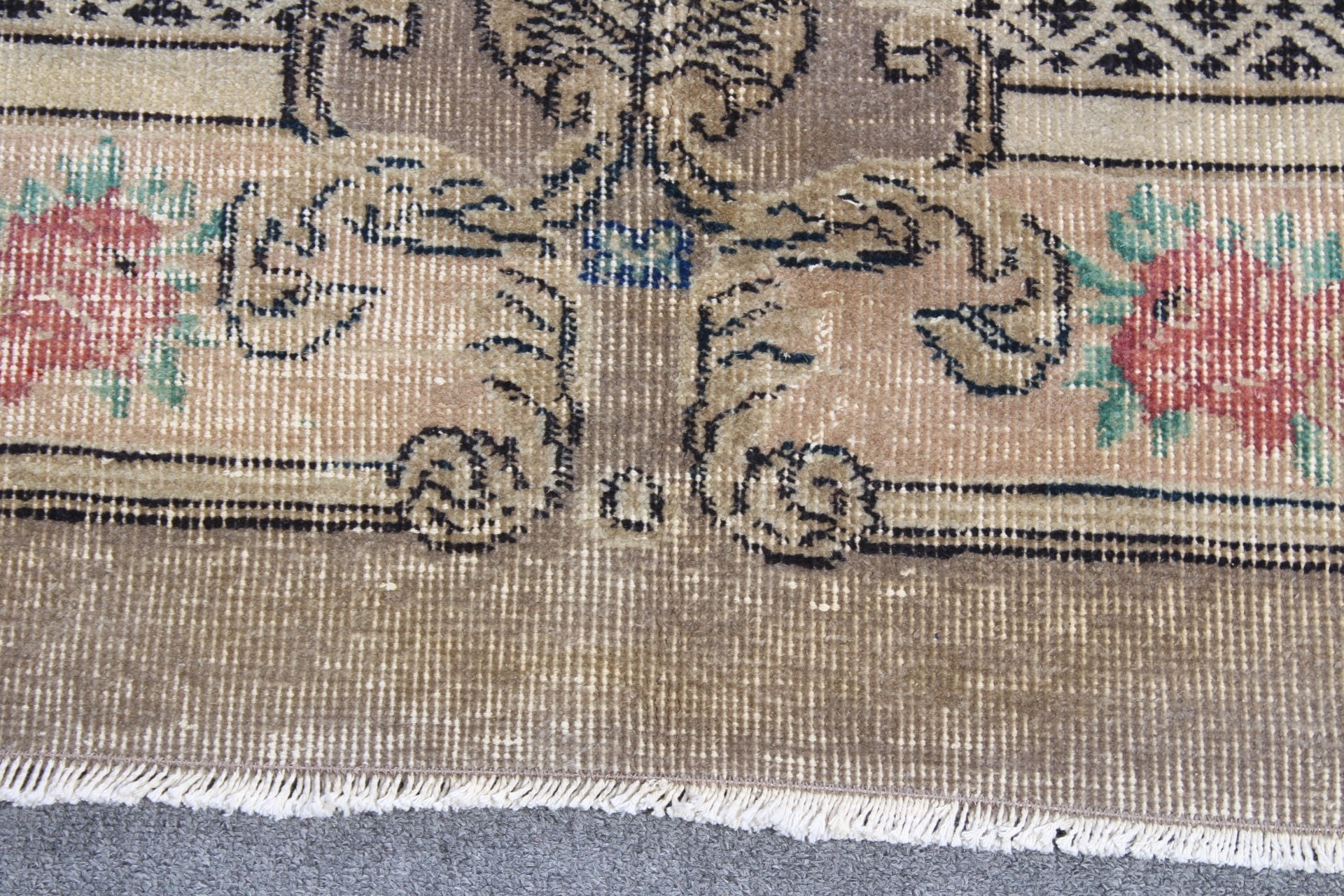 Wool Rug, Beige Home Decor Rug, Dorm Rug, Vintage Rugs, Turkish Rug, Salon Rugs, Dining Room Rug, 4.8x8.6 ft Large Rug