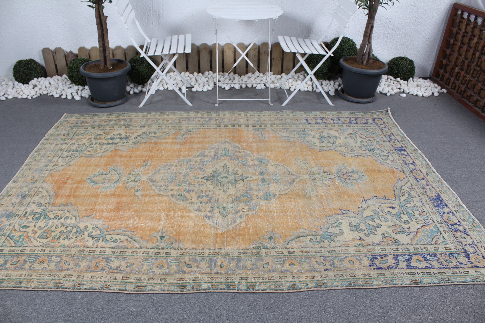 Dining Room Rug, Moroccan Rug, Home Decor Rug, Old Rug, Bedroom Rugs, 5.7x8.6 ft Large Rug, Turkish Rugs, Vintage Rug, Orange Kitchen Rugs