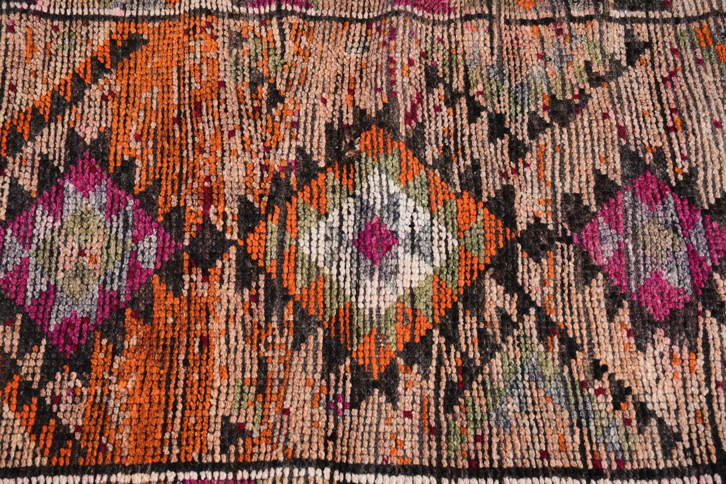 Turkish Rug, Oriental Rugs, Rugs for Stair, Hallway Rug, Aztec Rug, Vintage Rug, 2.3x12.6 ft Runner Rug, Orange Oushak Rug, Anatolian Rugs