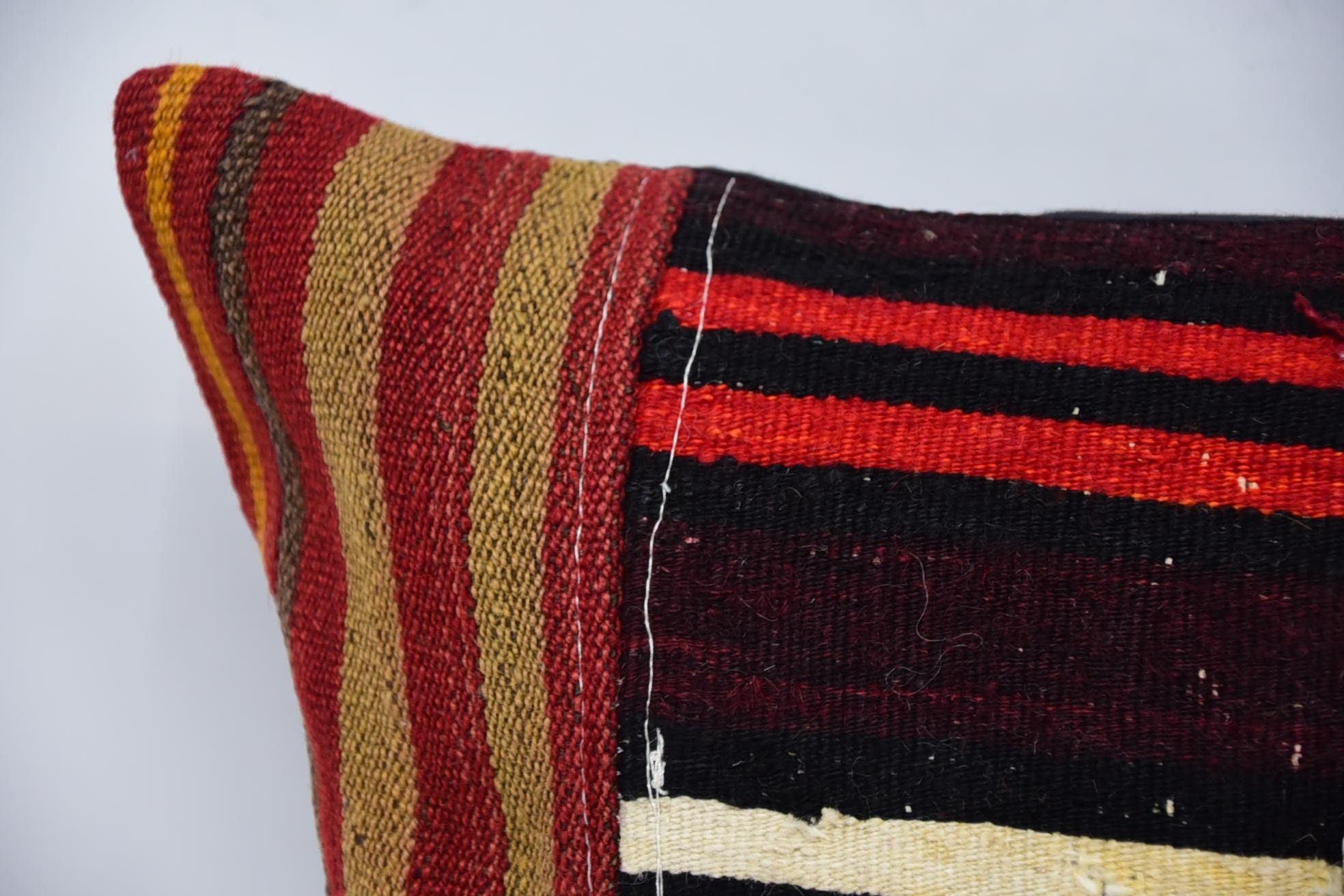 Kilim Cushion Sham, Customized Pillow Case, 16"x24" Beige Cushion Cover, Handmade Rug Seat Pillow, Kilim Pillow, Boho Pillow Sham Cover