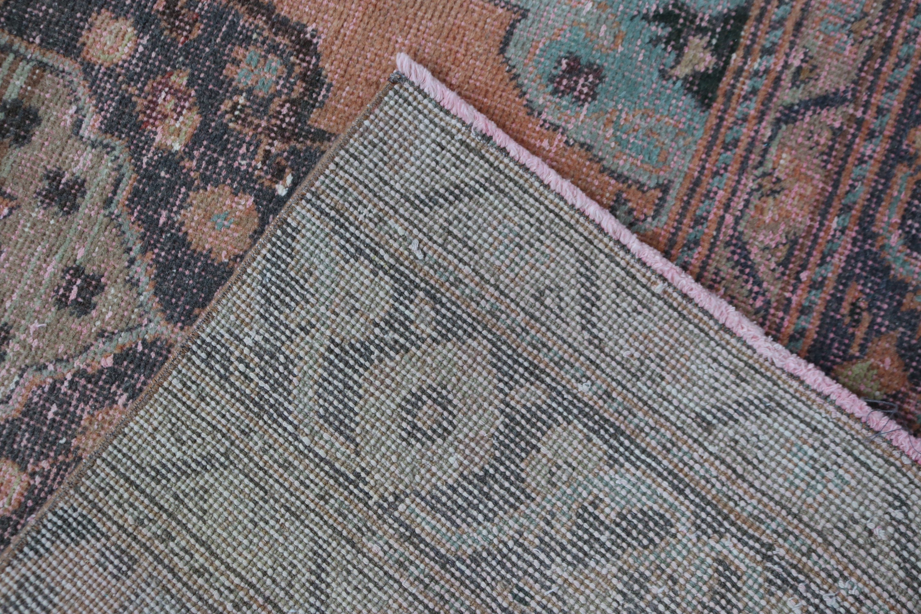 Oushak Halıları, 2.6x9.9 ft Runner Halısı, Turuncu Boho Halıları, Vintage Halılar, Türk Halısı, Koridor Halısı, Koridor Halıları, Yatak Odası Halıları, Merdiven Halıları