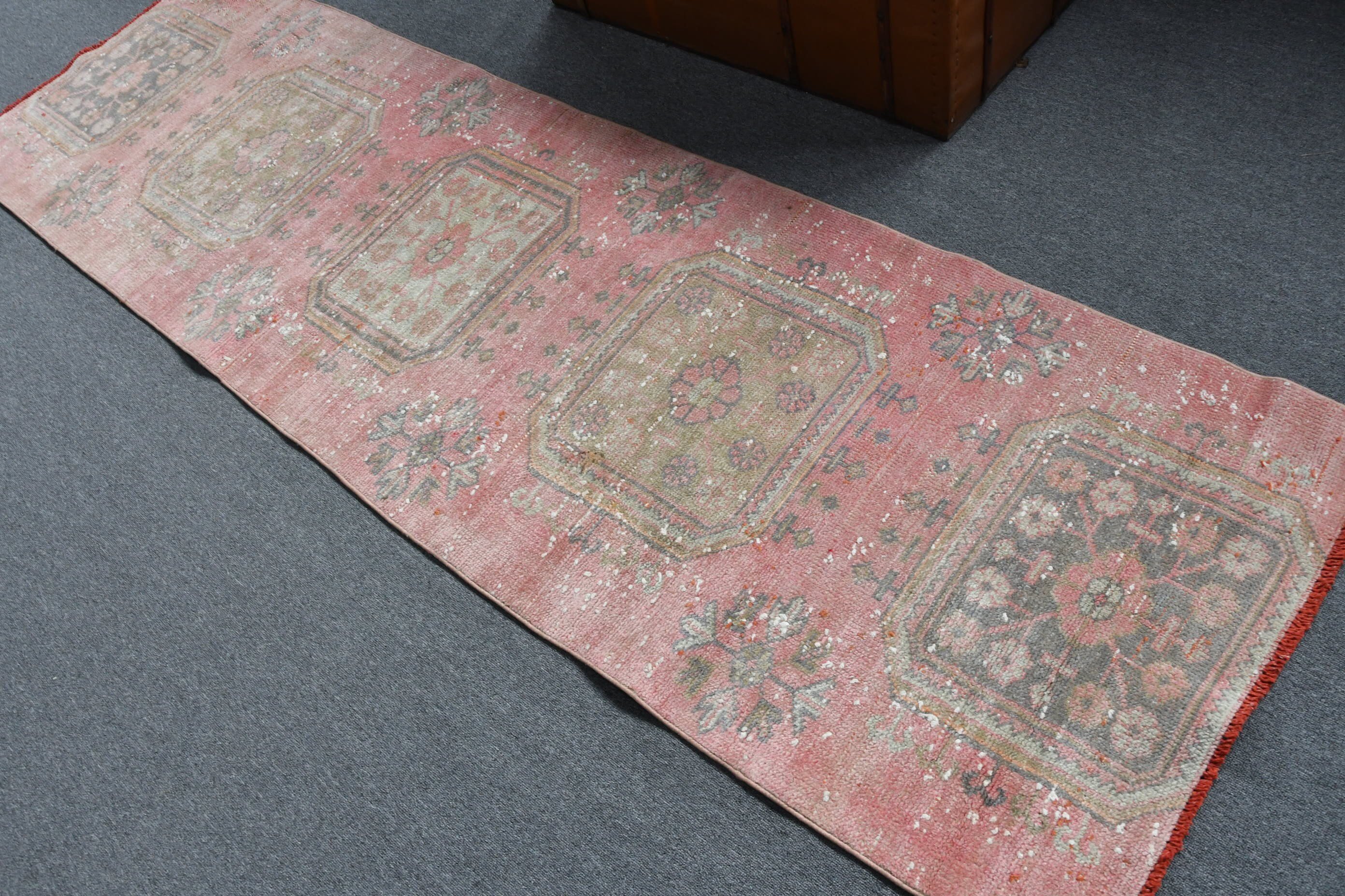 Pale Rug, Floor Rugs, Hallway Rug, Abstract Rug, 2.8x9.4 ft Runner Rugs, Cool Rug, Turkey Rugs, Turkish Rug, Vintage Rugs, Rugs for Runner