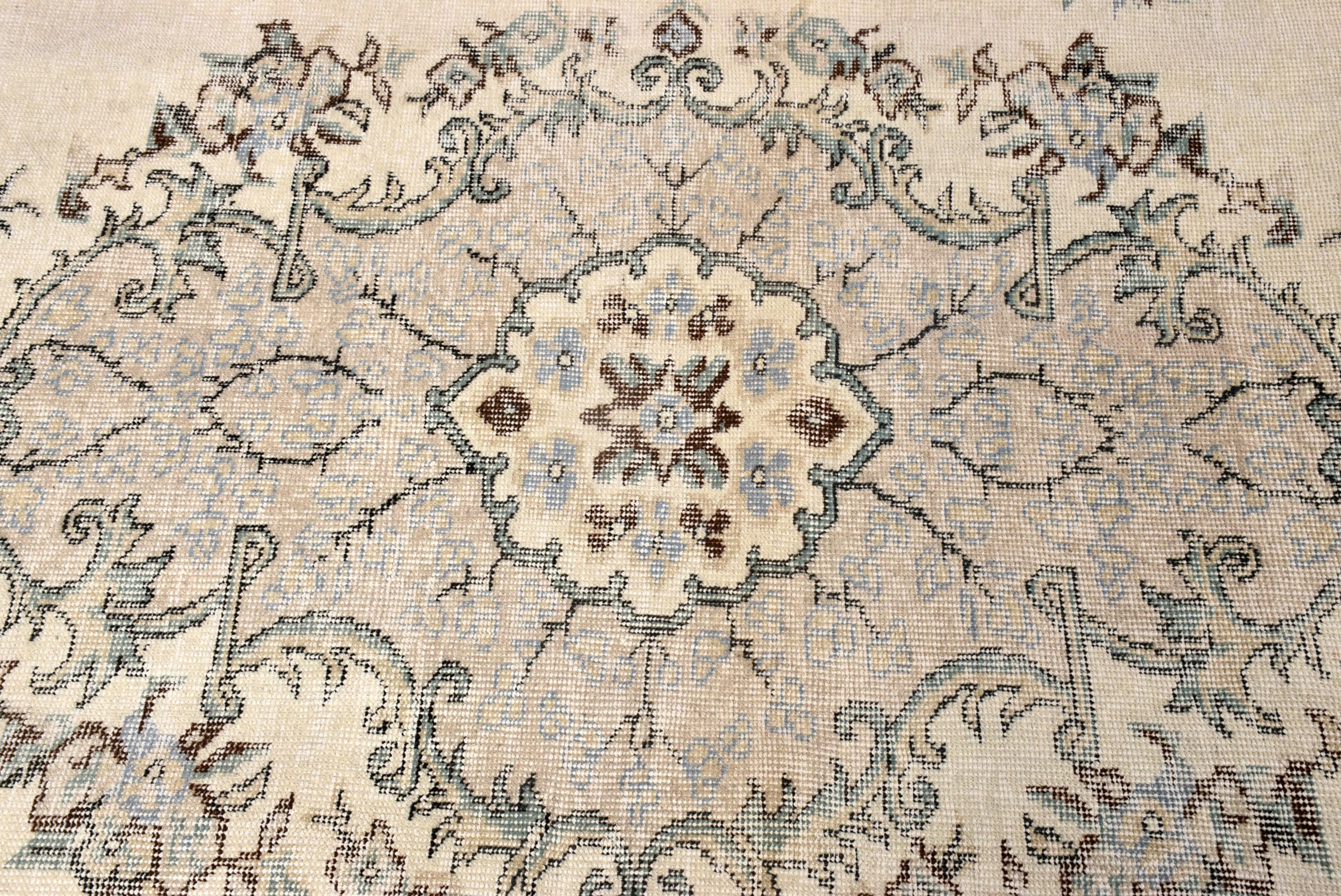 Yatak Odası Halısı, Salon Halıları, 6.9x9.4 ft Büyük Halı, Türk Halısı, Salon Halısı, Bej Fas Halısı, Havalı Halılar, Vintage Halılar, Oushak Halısı