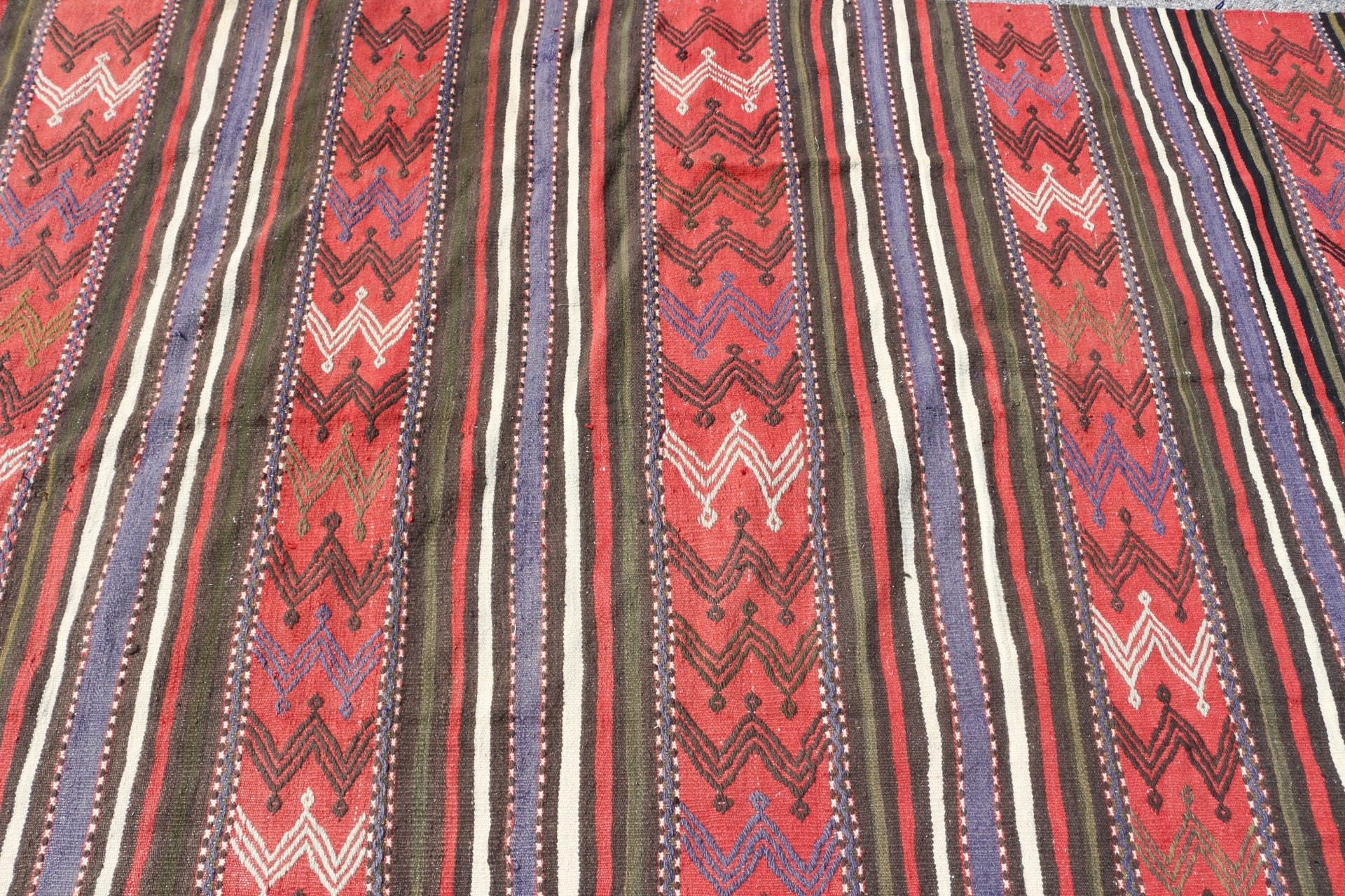 Yer Halısı, Kırmızı Oushak Halısı, Yemek Odası Halısı, Oushak Halısı, Kilim, Vintage Halılar, Oturma Odası Halıları, Türk Halıları, 5.2x8.5 ft Büyük Halı, Eski Halılar