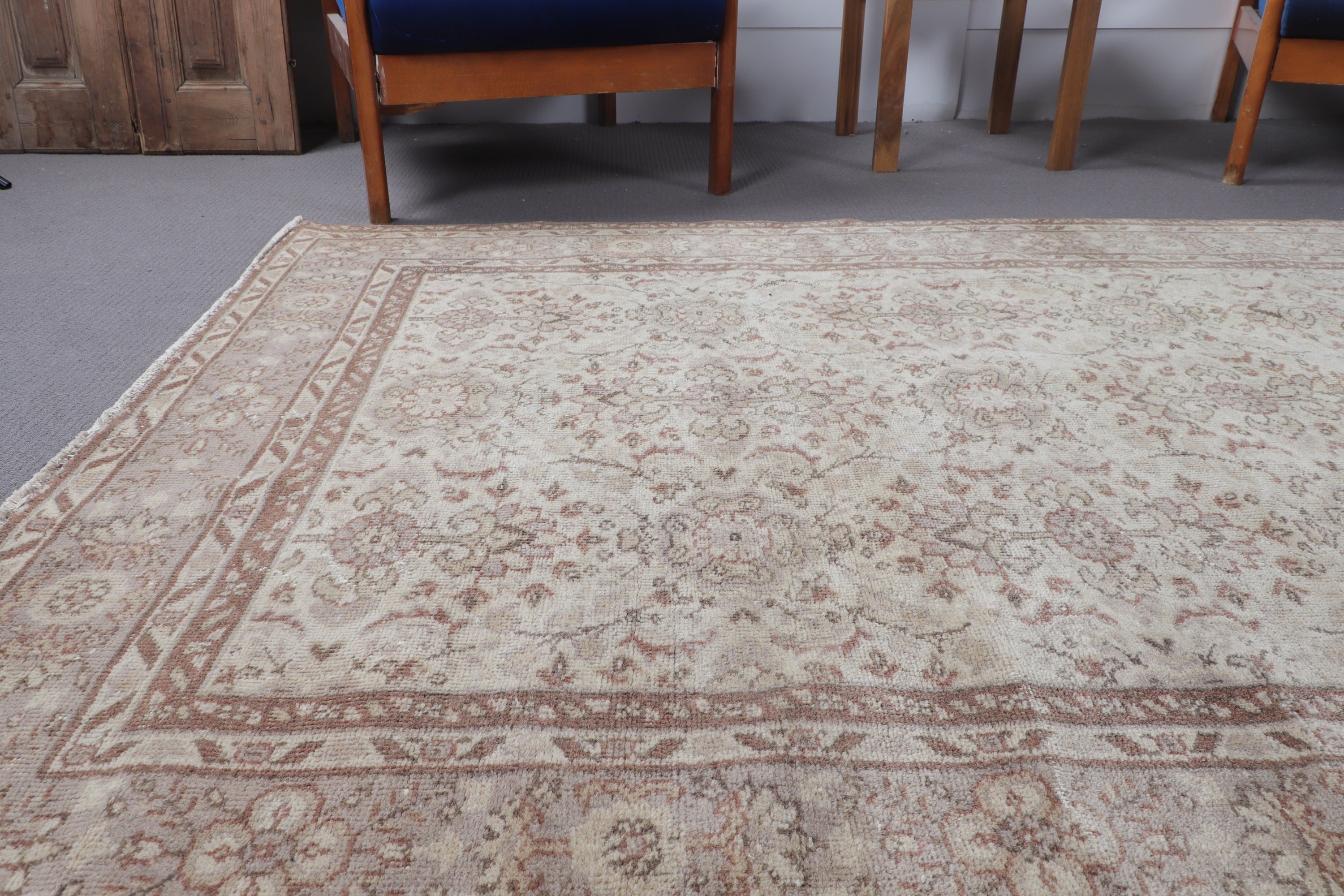 Antique Rug, Turkish Rug, Office Rugs, Cool Rug, Large Oushak Rugs, Beige Floor Rug, 5x8.8 ft Large Rug, Dining Room Rugs, Vintage Rug