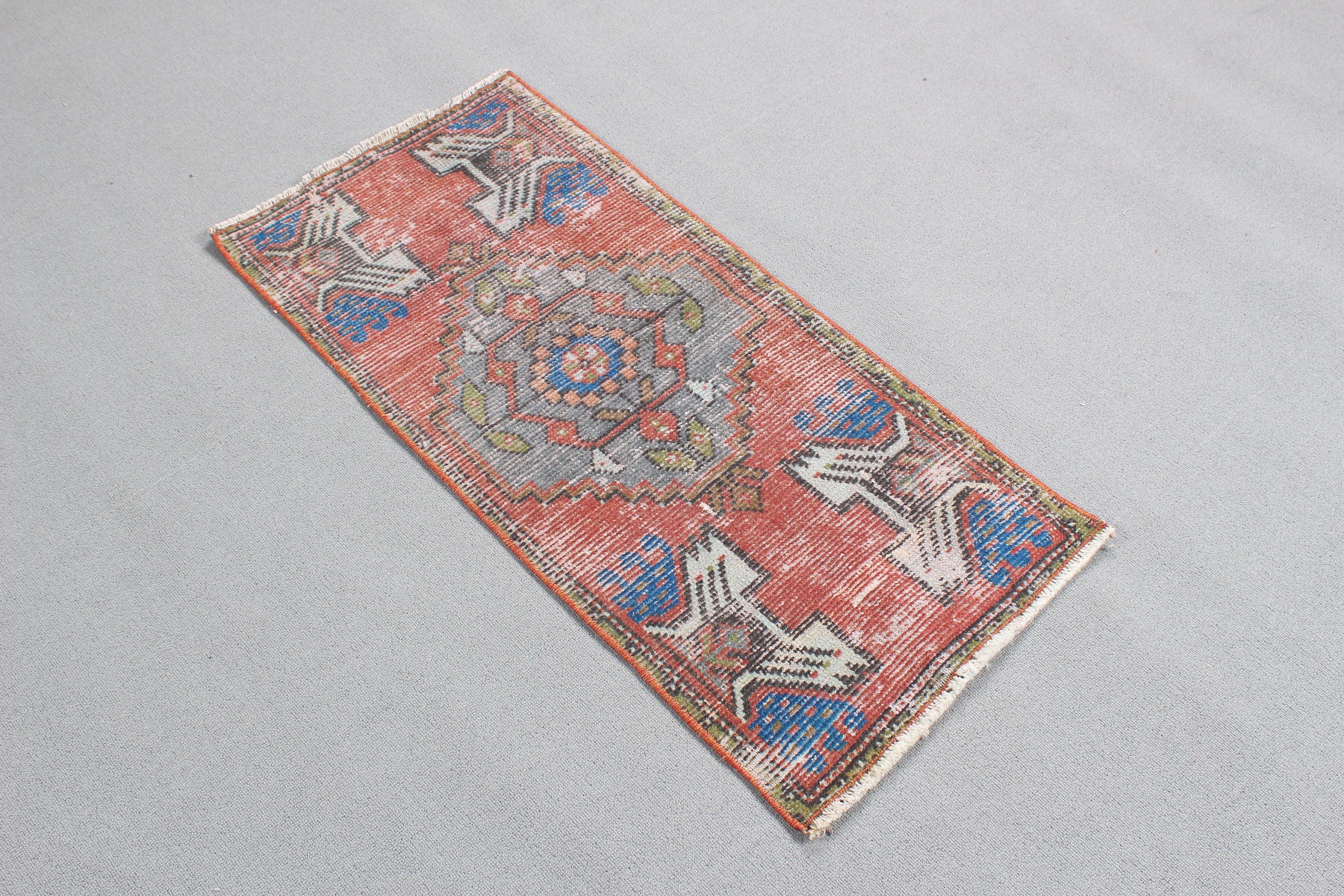 Cool Rugs, Bedroom Rug, Small Area Rug, Luxury Rug, Vintage Rug, Red  1.5x3.2 ft Small Rug, Small Vintage Rug, Turkish Rug