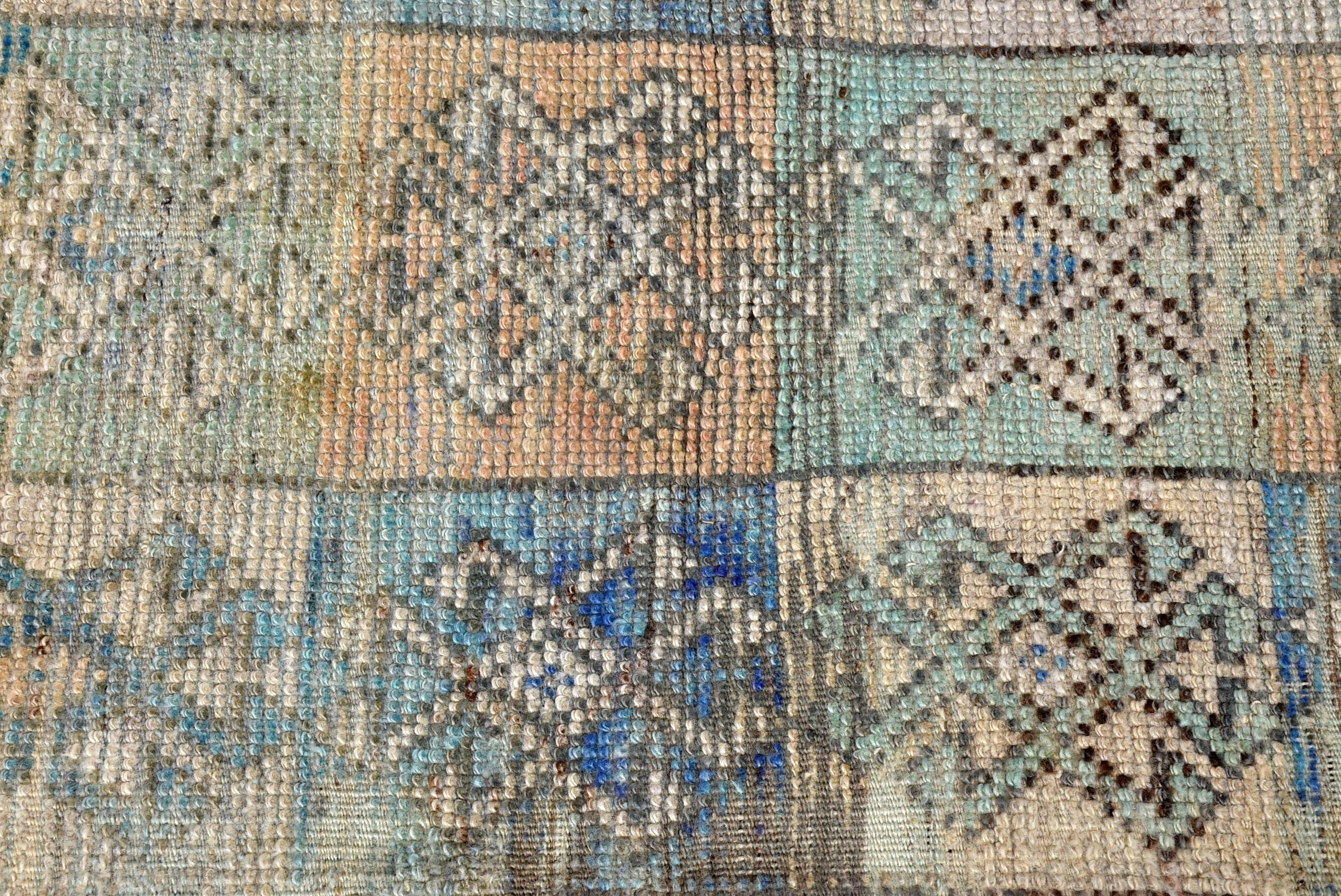 Kapı Paspası Halıları, Lüks Halı, 2,3x4,9 ft Küçük Halılar, Türk Halısı, Yeşil Oushak Halısı, Vintage Halı, Modern Halı, Banyo Halıları, El Dokuma Halı