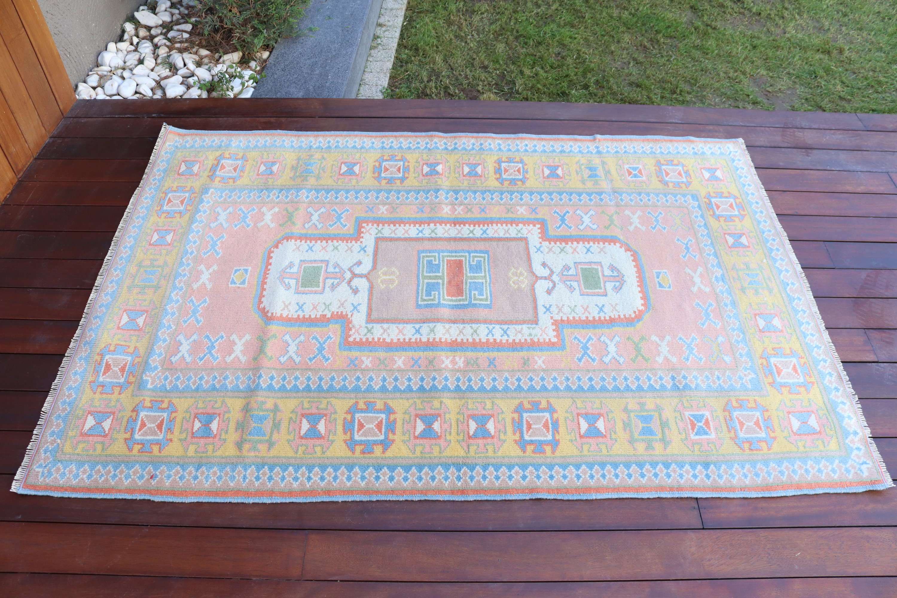 Pembe Yün Halılar, Dekoratif Halılar, Ofis Halısı, Modern Halılar, Giriş Halısı, Vintage Halılar, Türk Halıları, 3.6x5.2 ft Accent Halı