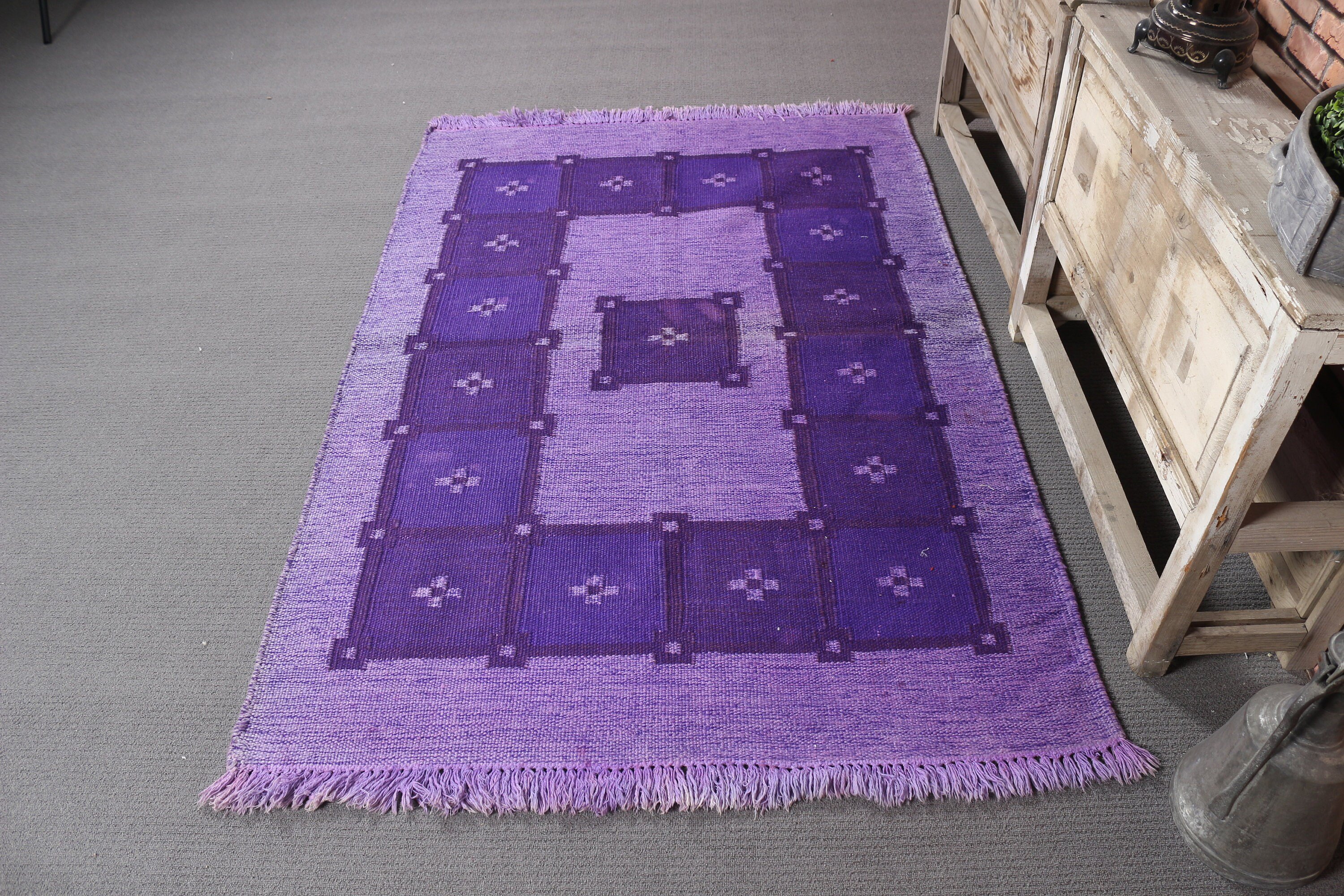 Vintage Rug, Kitchen Rug, Purple Antique Rugs, Old Rug, Bedroom Rugs, Turkish Rug, 3.9x5.8 ft Accent Rugs, Kilim, Antique Rug, Moroccan Rug