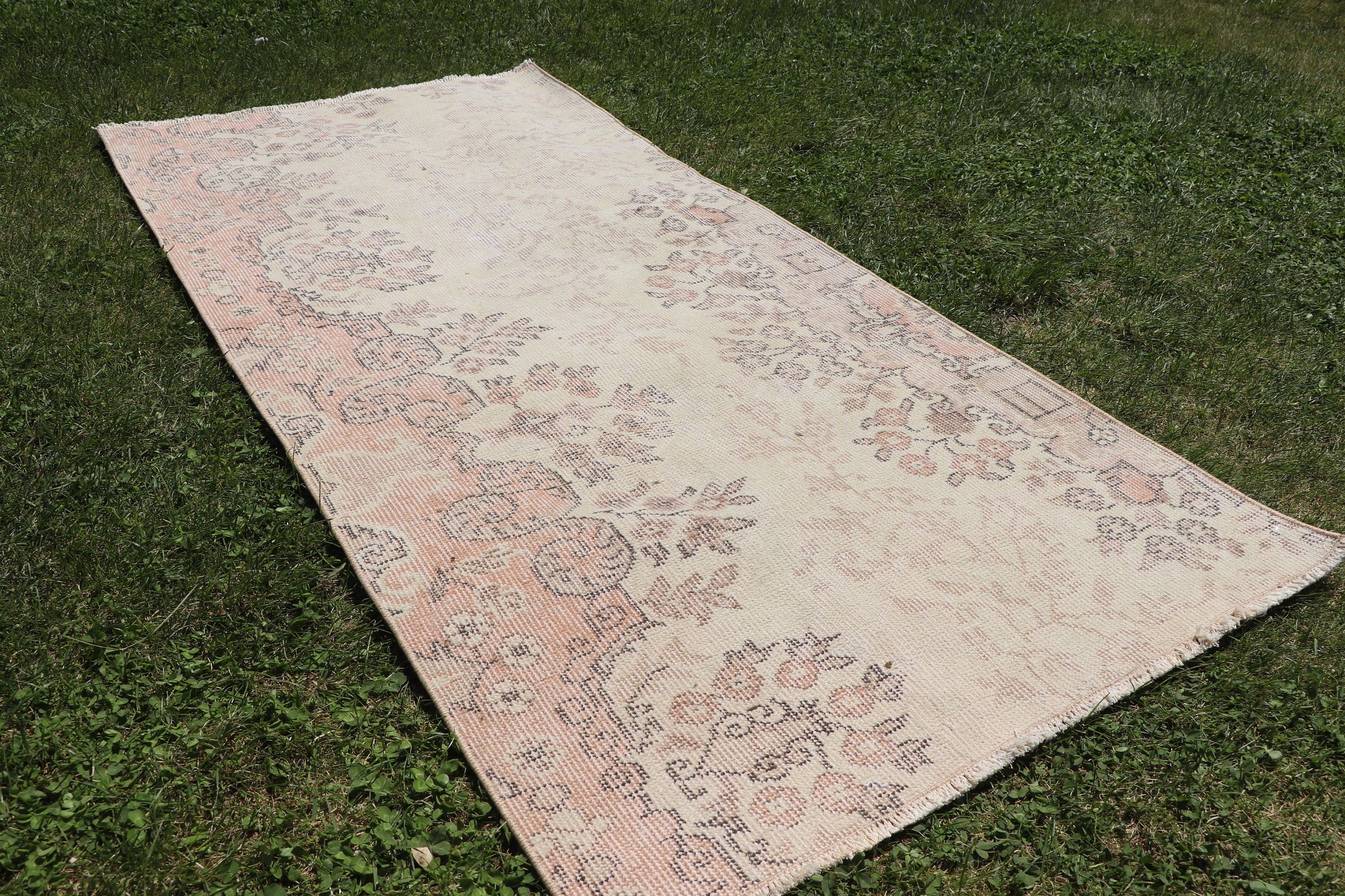 Bej El Dokuma Halılar, 2.6x5.5 ft Küçük Halı, Küçük Alan Halısı, Tribal Halılar, Yer Halısı, Araba Paspas Halısı, Vintage Halılar, Türk Halıları, Geometrik Halılar