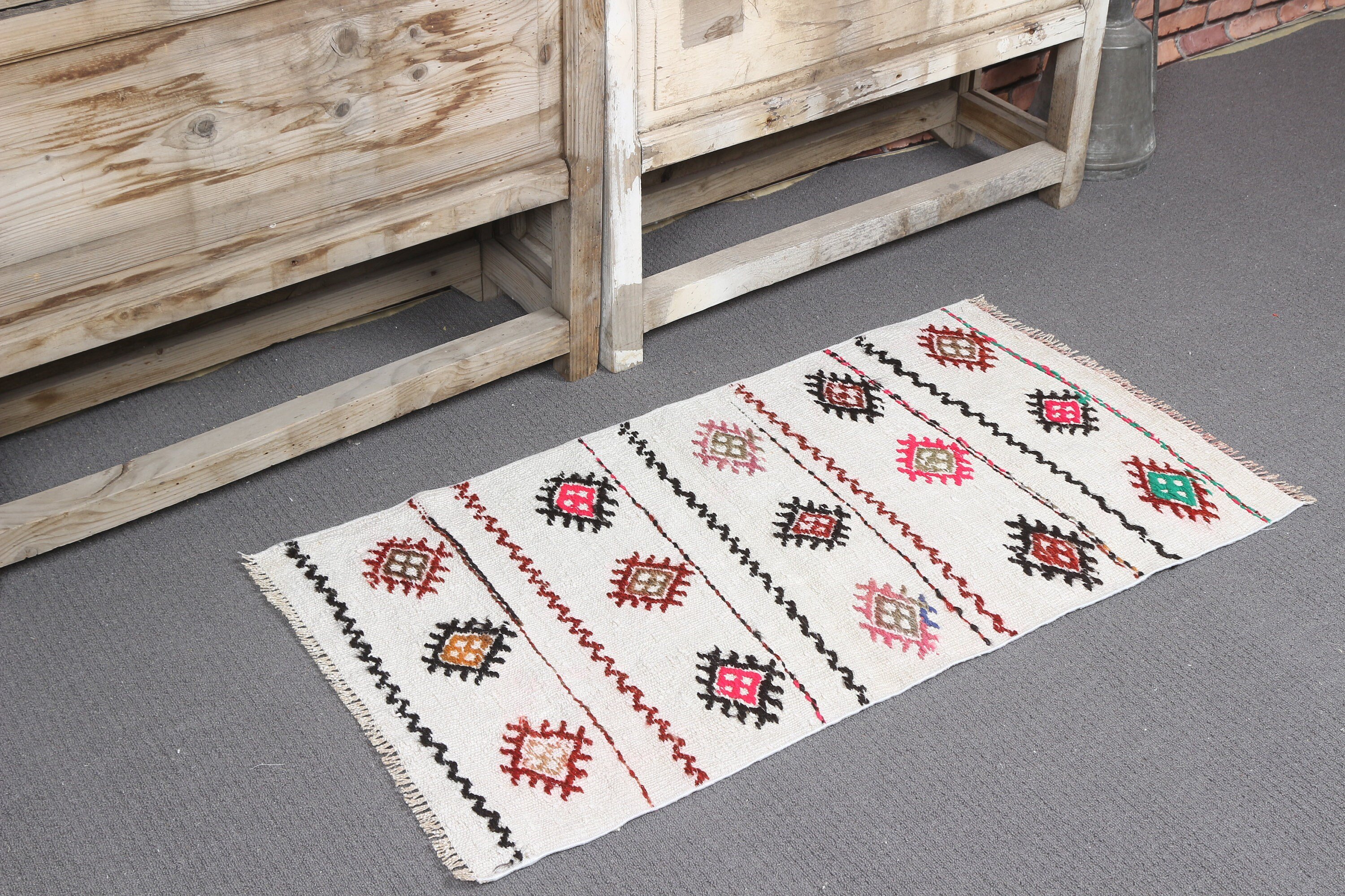 Door Mat Rugs, White Floor Rug, Floor Rugs, 1.7x3.4 ft Small Rug, Oriental Rug, Rugs for Kitchen, Bedroom Rug, Vintage Rugs, Turkish Rug