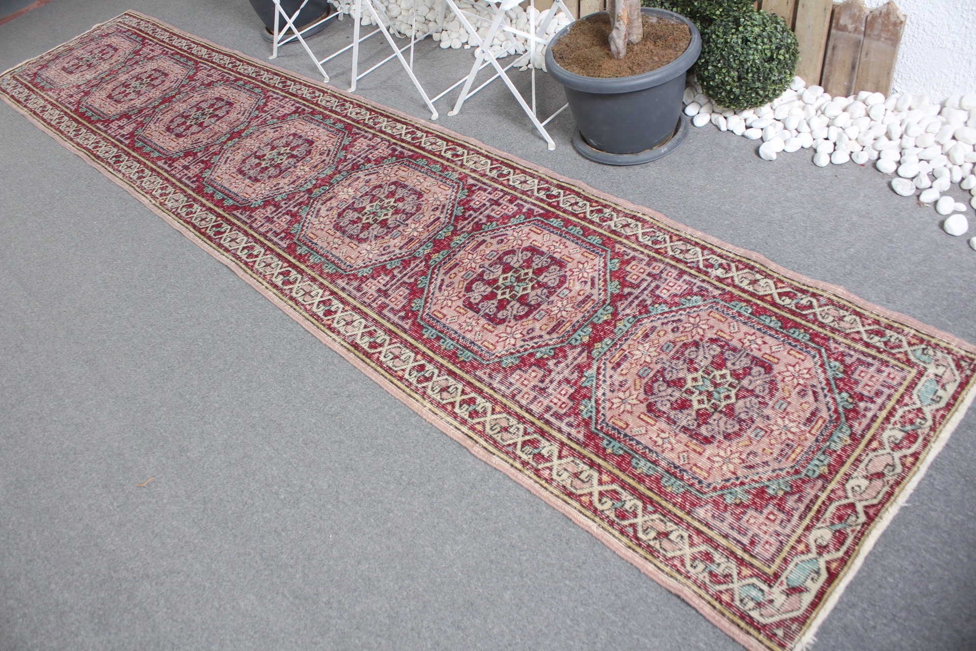 Koridor Halısı, Soğuk Halı, Türk Halısı, 2,6x13,3 ft Runner Halısı, Mutfak Halısı, Soyut Halı, Mor Antika Halılar, Runner Halıları, Vintage Halı