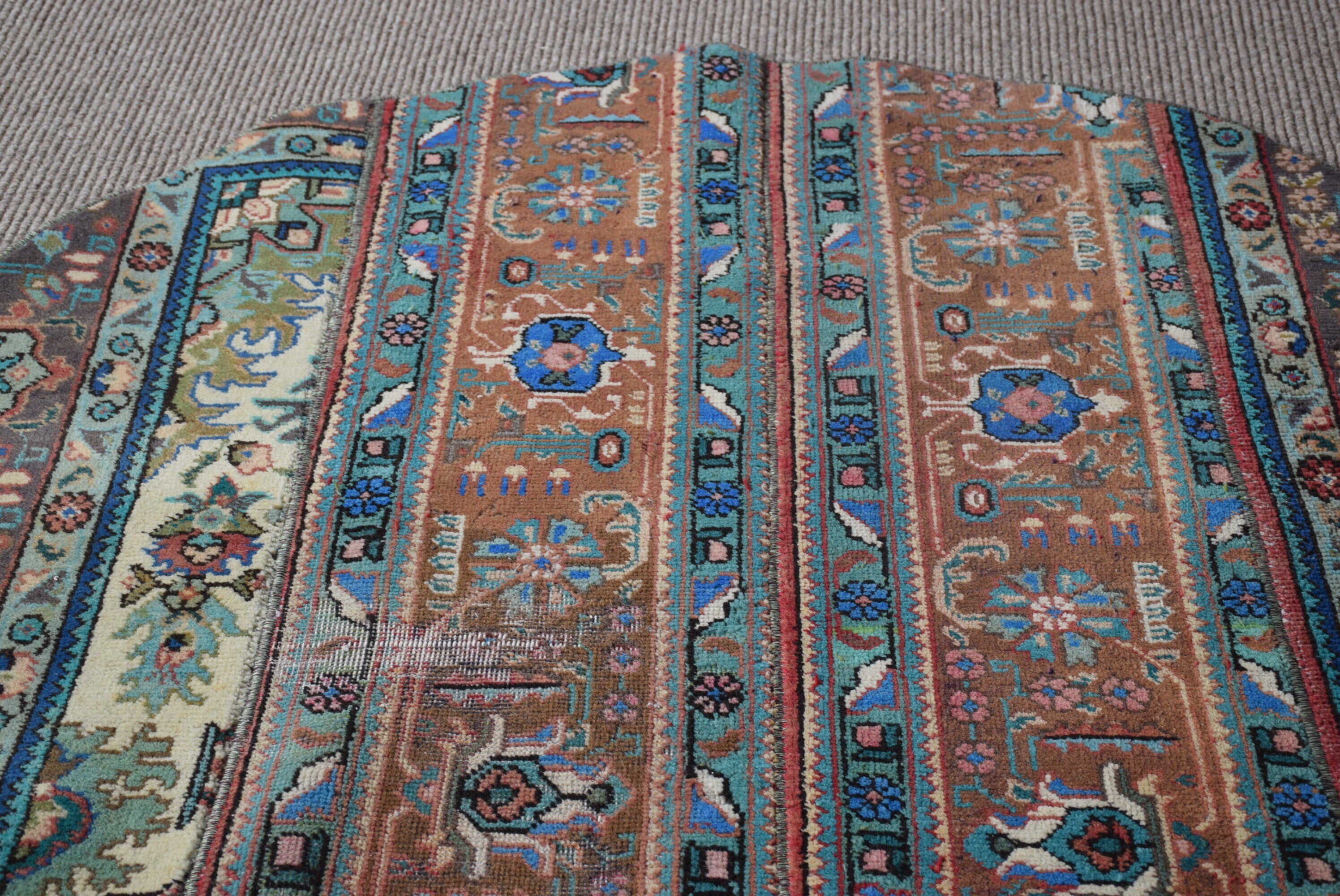 Wool Rugs, Vintage Rug, Brown Floor Rug, Bedroom Rug, 4x4 ft Accent Rug, Kitchen Rug, Moroccan Rug, Turkish Rug, Rugs for Entry, Bright Rug