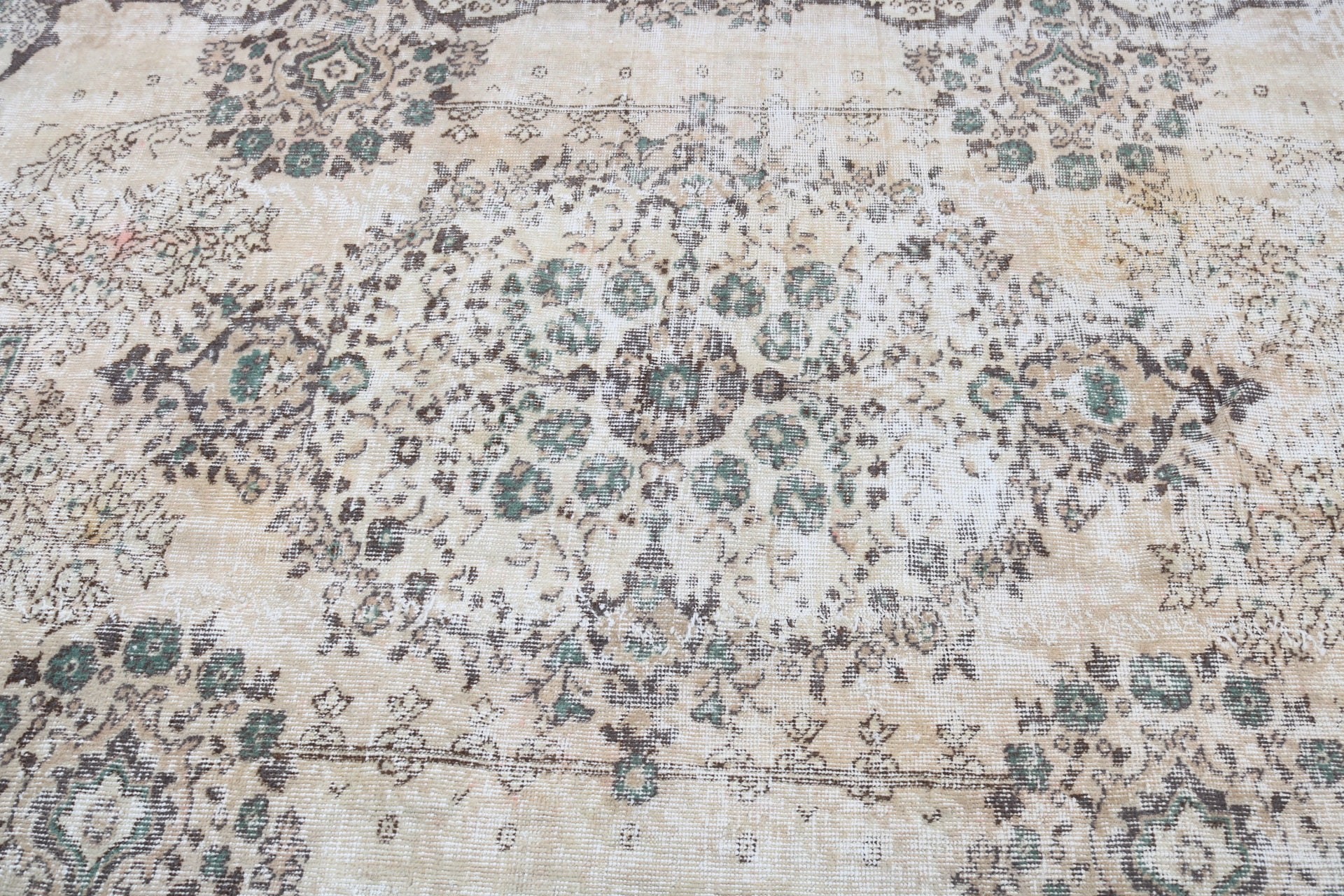 Oushak Halı, 5.2x8.6 ft Büyük Halılar, Türk Halısı, Yemek Odası Halısı, Boho Halısı, Yatak Odası Halıları, Vintage Halılar, Düz Dokuma Halılar, Bej El Dokuma Halı