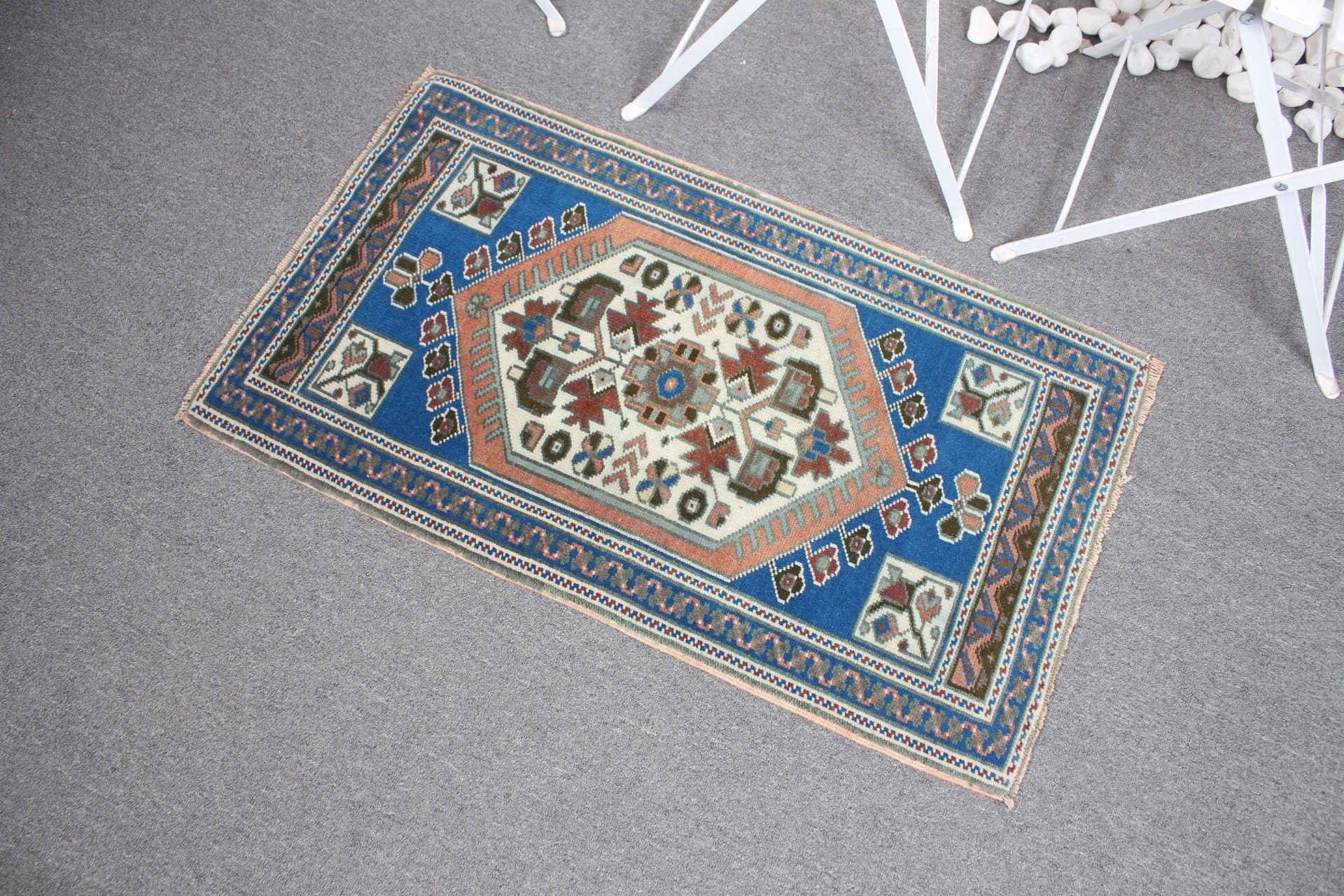 Rugs for Kitchen, 1.8x3.1 ft Small Rugs, Entry Rug, Turkish Rugs, Blue Bedroom Rugs, Anatolian Rug, Kitchen Rug, Vintage Rug