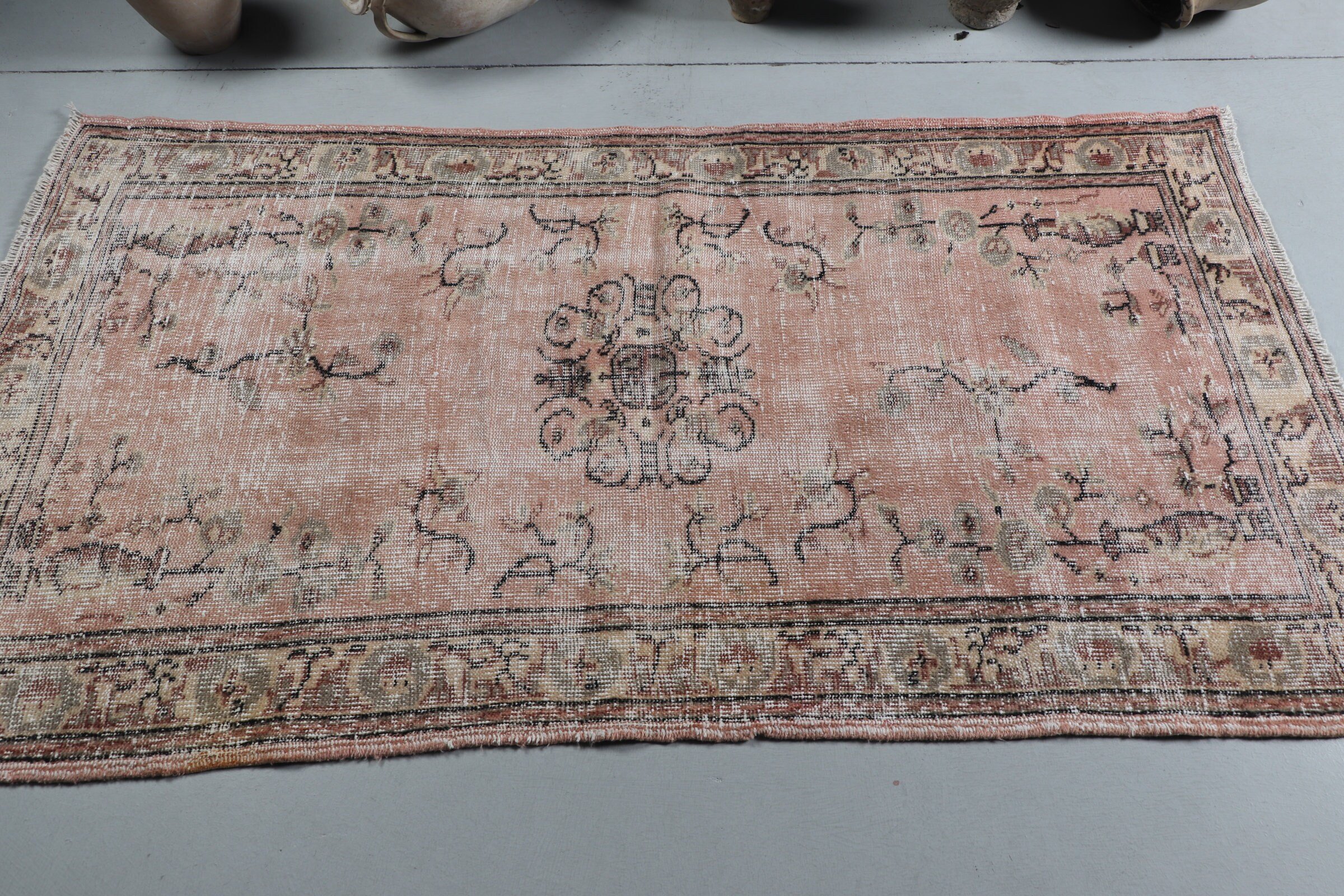 Bronze Floor Rugs, Vintage Rug, Rugs for Bedroom, Turkish Rug, 3.5x6.4 ft Accent Rug, Home Decor Rugs, Kitchen Rug, Wool Rug, Entry Rugs