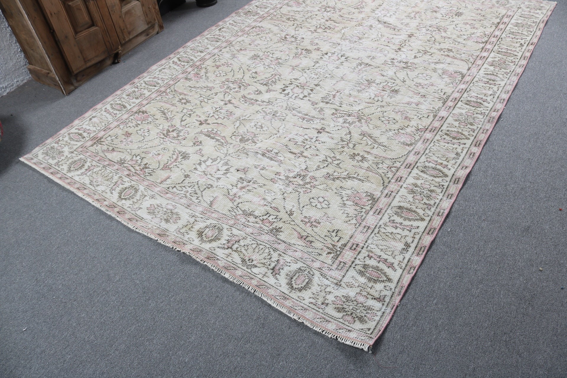 Salon Rug, Beige Home Decor Rug, Bedroom Rug, 6.1x8.9 ft Large Rugs, Organic Rugs, Large Boho Rugs, Vintage Rug, Antique Rugs, Turkish Rugs