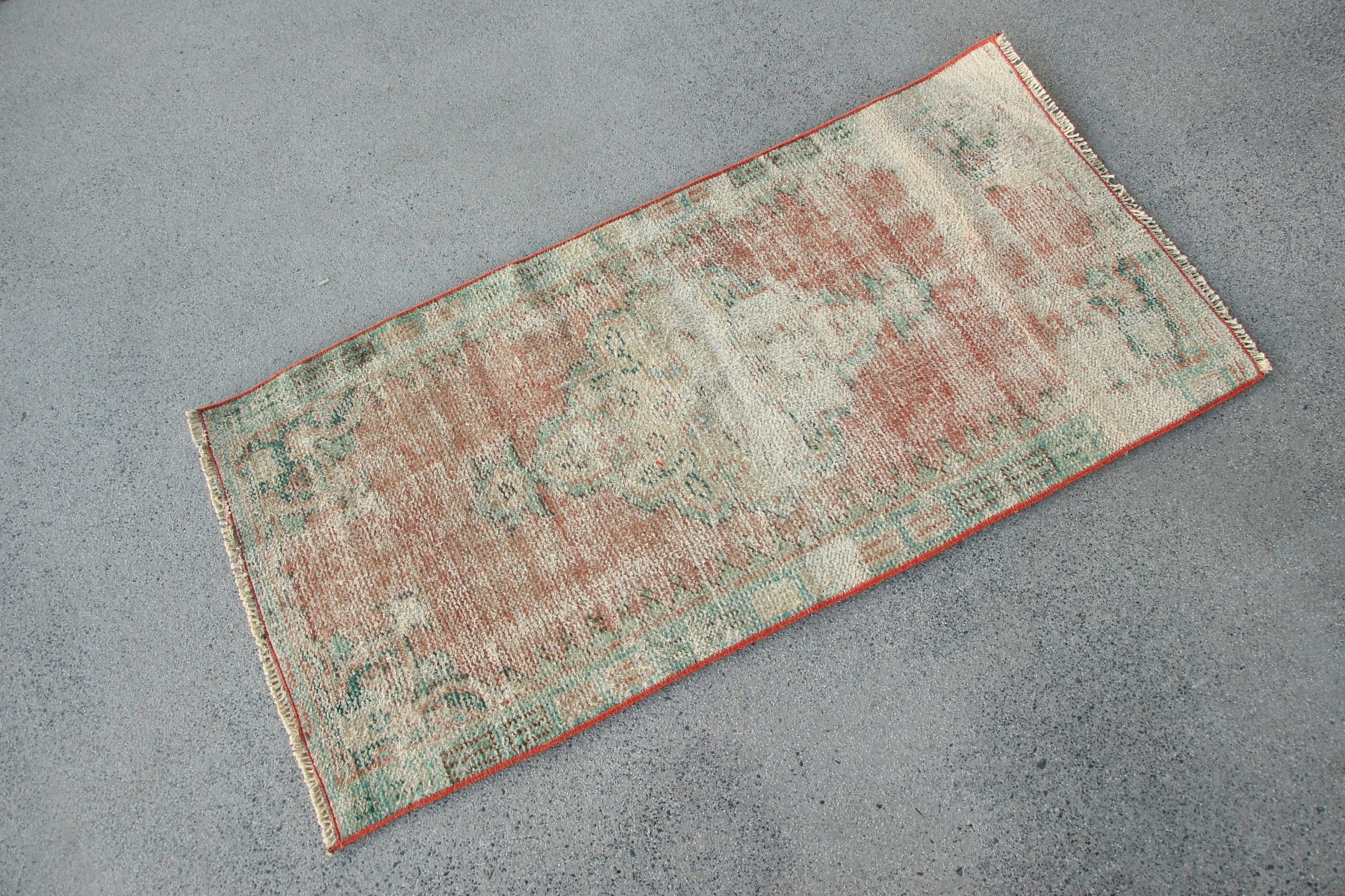 Fas Halısı, Çocuk Odası Halıları, 2x4 ft Küçük Halılar, Soluk Halılar, Vintage Halı, Banyo Halısı, Türk Halısı, Turuncu Havalı Halılar, Mutfak Halısı