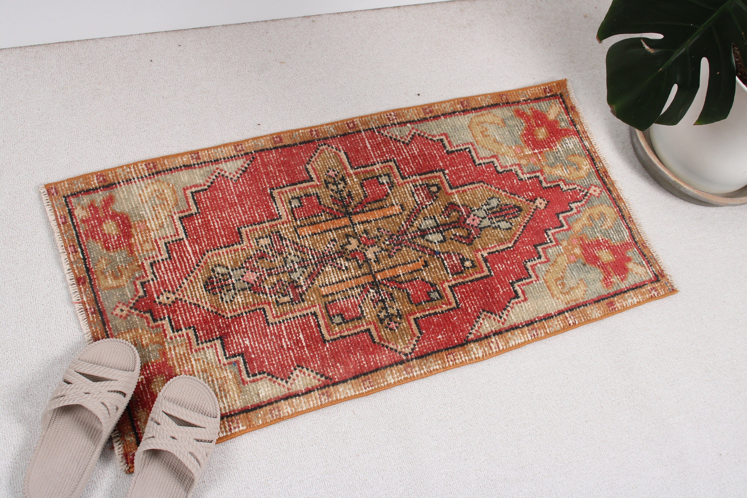 Nursery Rug, Rugs for Kitchen, Vintage Rugs, 1.6x3.2 ft Small Rug, Luxury Rug, Modern Rug, Turkish Rugs, Red Oriental Rugs, Car Mat Rugs