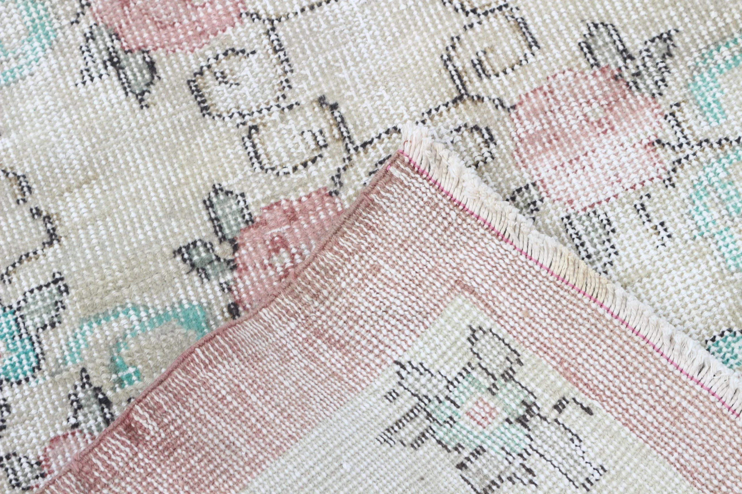 Rugs for Bedroom, Hand Knotted Rug, Vintage Rug, Turkish Rug, Cool Rug, Beige Kitchen Rug, Nursery Rug, 3.7x5.9 ft Accent Rug