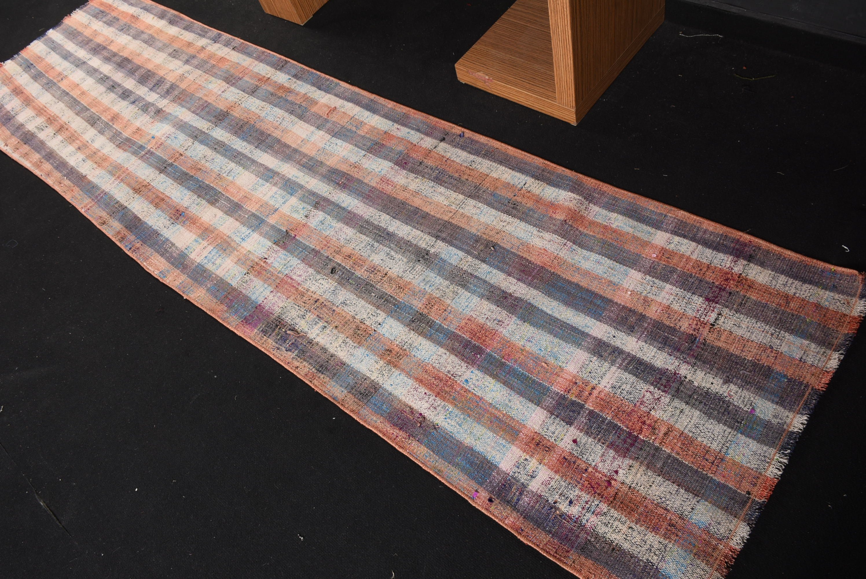 Old Rug, Kilim, Turkish Rug, Oushak Rugs, Wool Rug, Corridor Rug, Gray Antique Rug, Rugs for Corridor, Vintage Rug, 2.7x9.5 ft Runner Rug