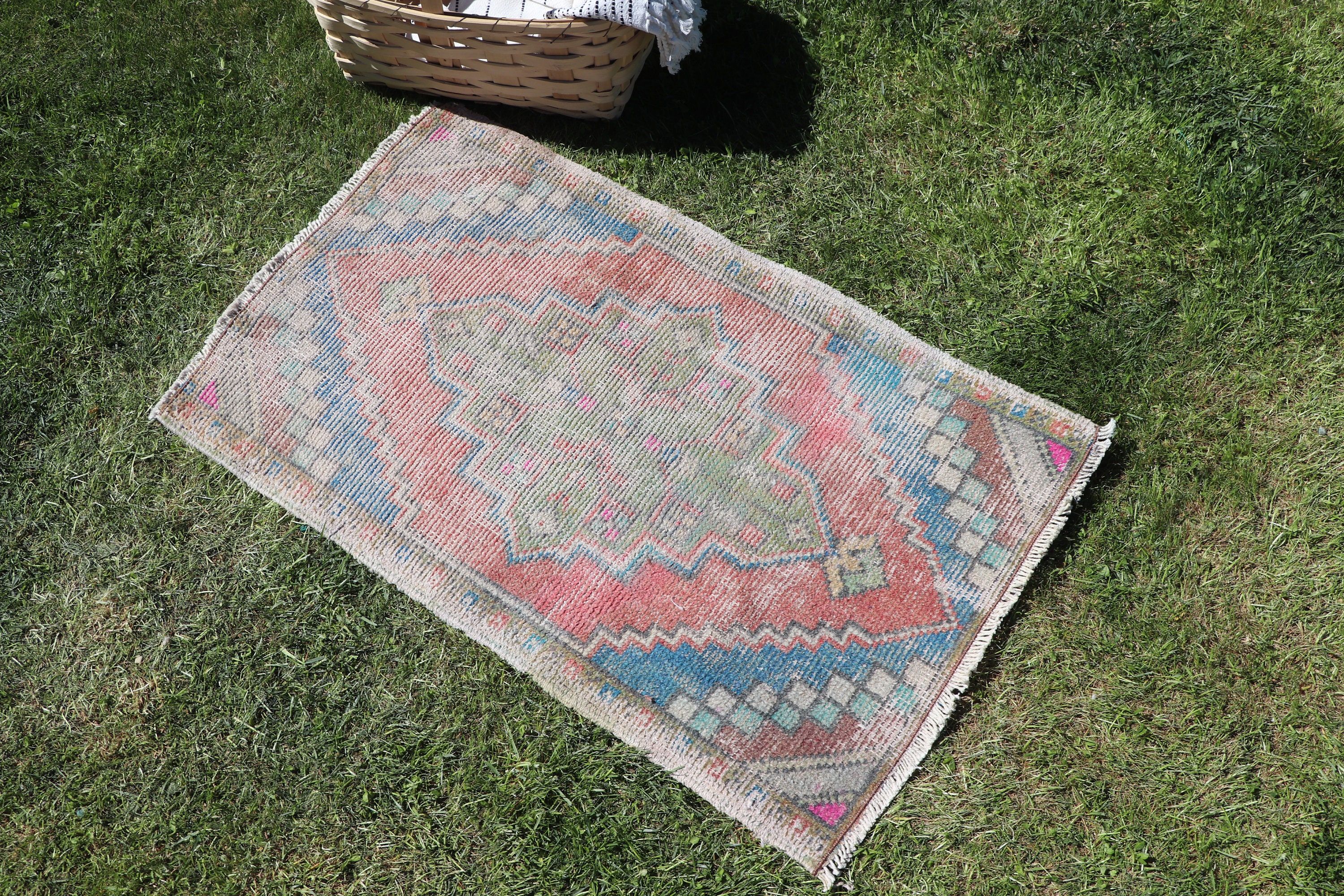 Statement Rugs, Bathroom Rug, Turkish Rug, Vintage Rug, Moroccan Rug, Rugs for Bath, Red Oushak Rugs, 1.7x2.8 ft Small Rug, Small Boho Rug