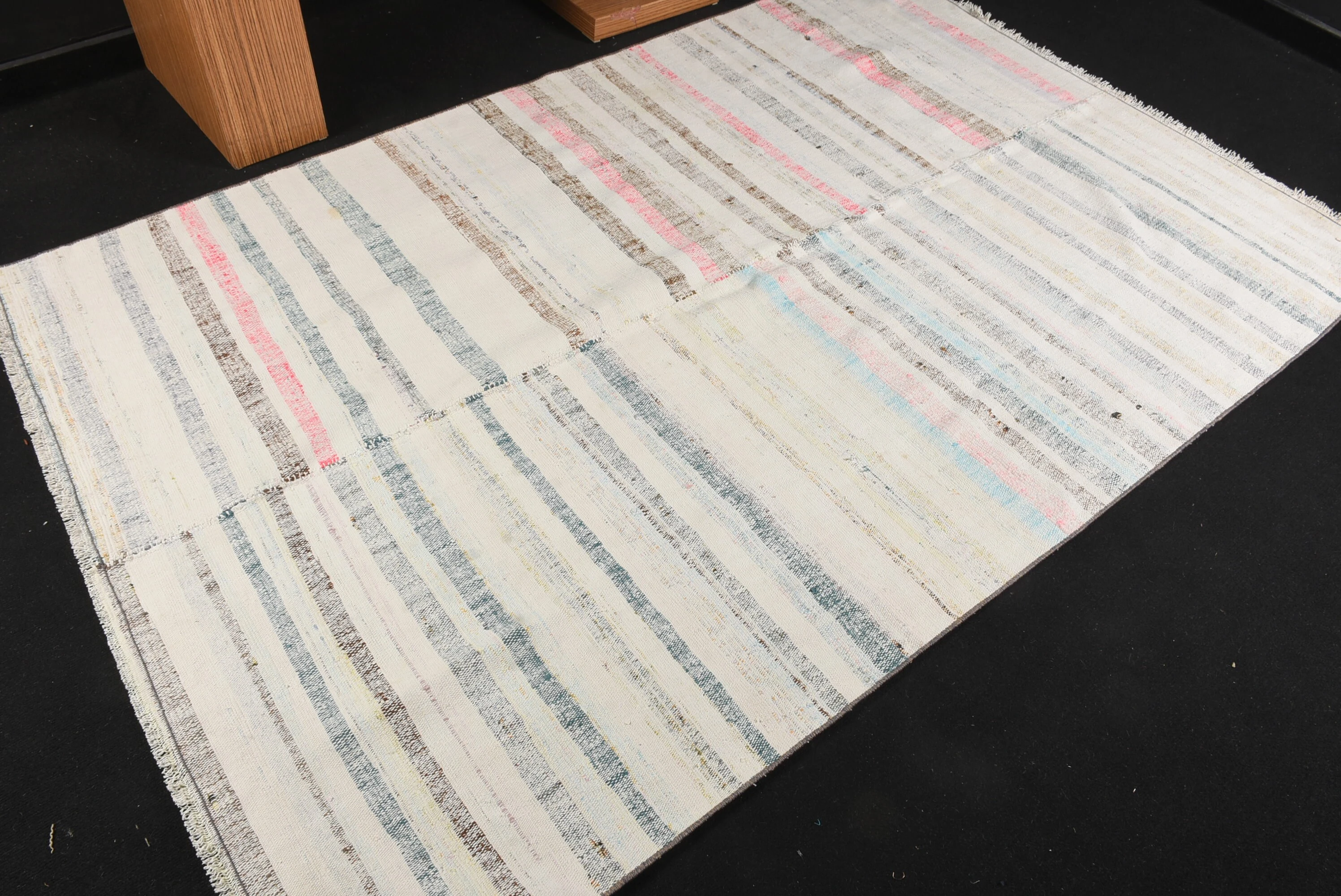 Pale Rug, Oushak Rug, 5x7.6 ft Area Rug, Vintage Rug, Kilim, Dining Room Rug, Turkish Rug, Bedroom Rug, White Wool Rugs, Living Room Rug