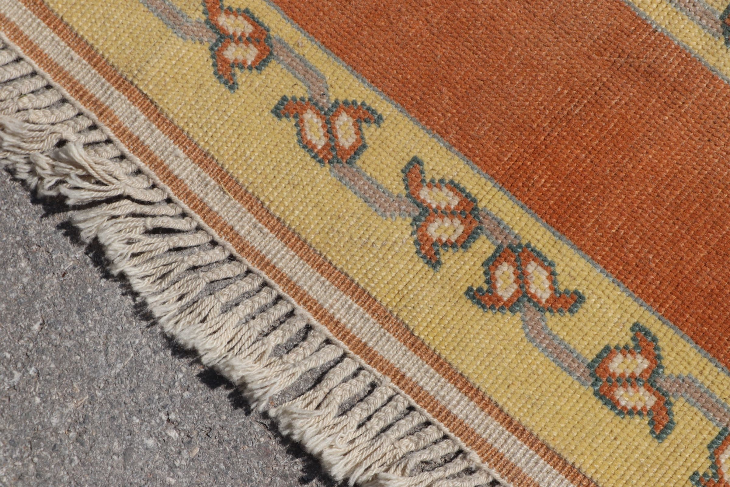 Orange Home Decor Rug, Kitchen Rugs, Turkish Rug, Moroccan Rug, Vintage Rugs, 2.7x9.6 ft Runner Rug, Corridor Rug, Anatolian Rug, Cute Rug