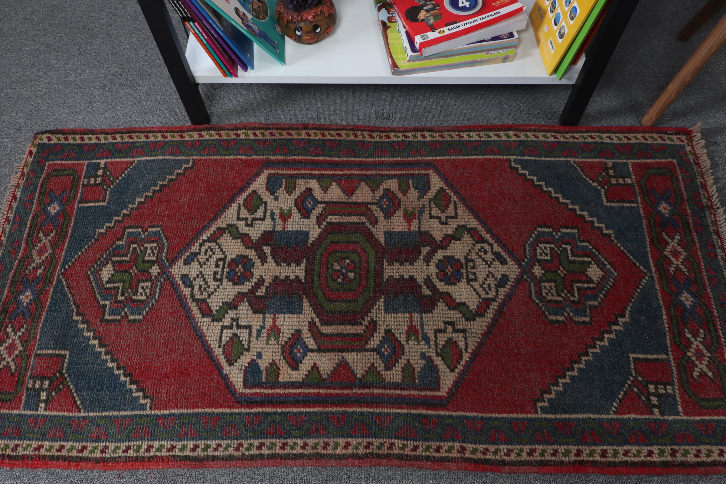 Red Anatolian Rug, Car Mat Rug, Cool Rugs, Vintage Rug, Rugs for Nursery, Turkish Rugs, Entry Rug, 2x3.9 ft Small Rug, Oriental Rugs