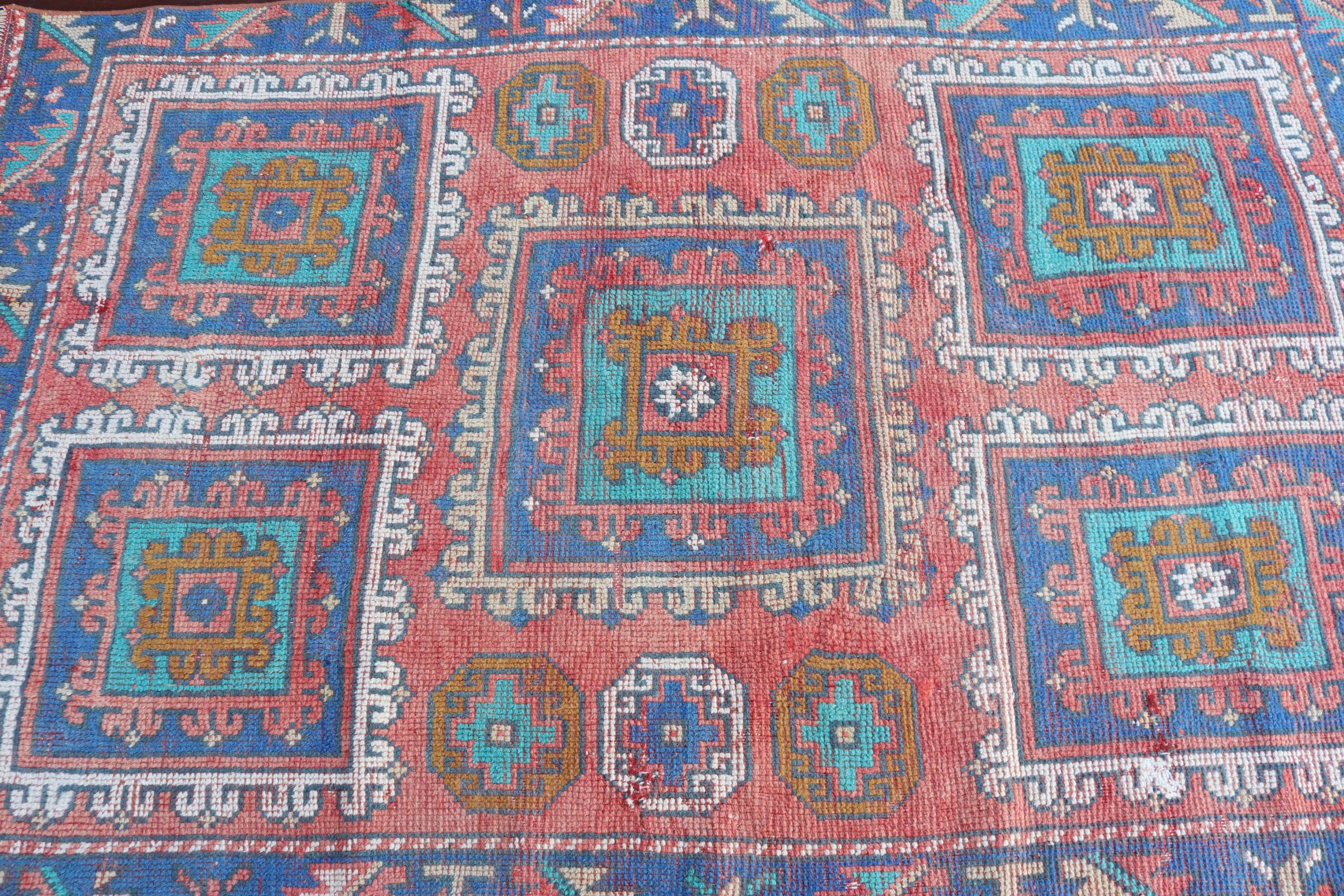 Boho Vurgulu Halılar, Vintage Halı, El Dokuma Halılar, Nötr Halı, Giriş Halısı, Kırmızı Anadolu Halıları, 3,6x5,8 ft Aksan Halıları, Türk Halıları