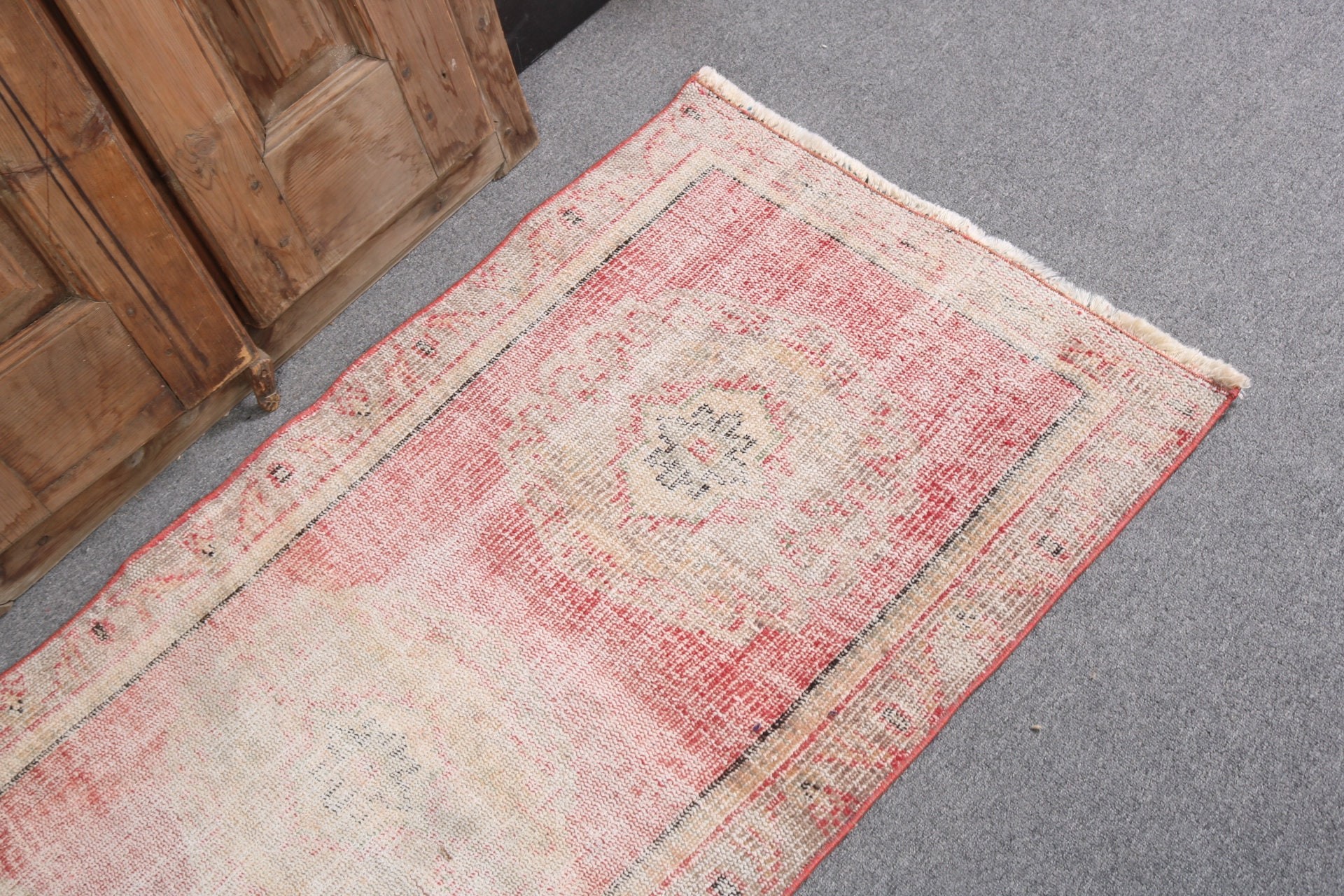 Türk Halısı, 2.3x3.9 ft Küçük Halılar, Egzotik Halı, Anadolu Halısı, Bej Mutfak Halısı, Vintage Halı, Giriş Halısı, Küçük Boho Halıları, Oryantal Halı