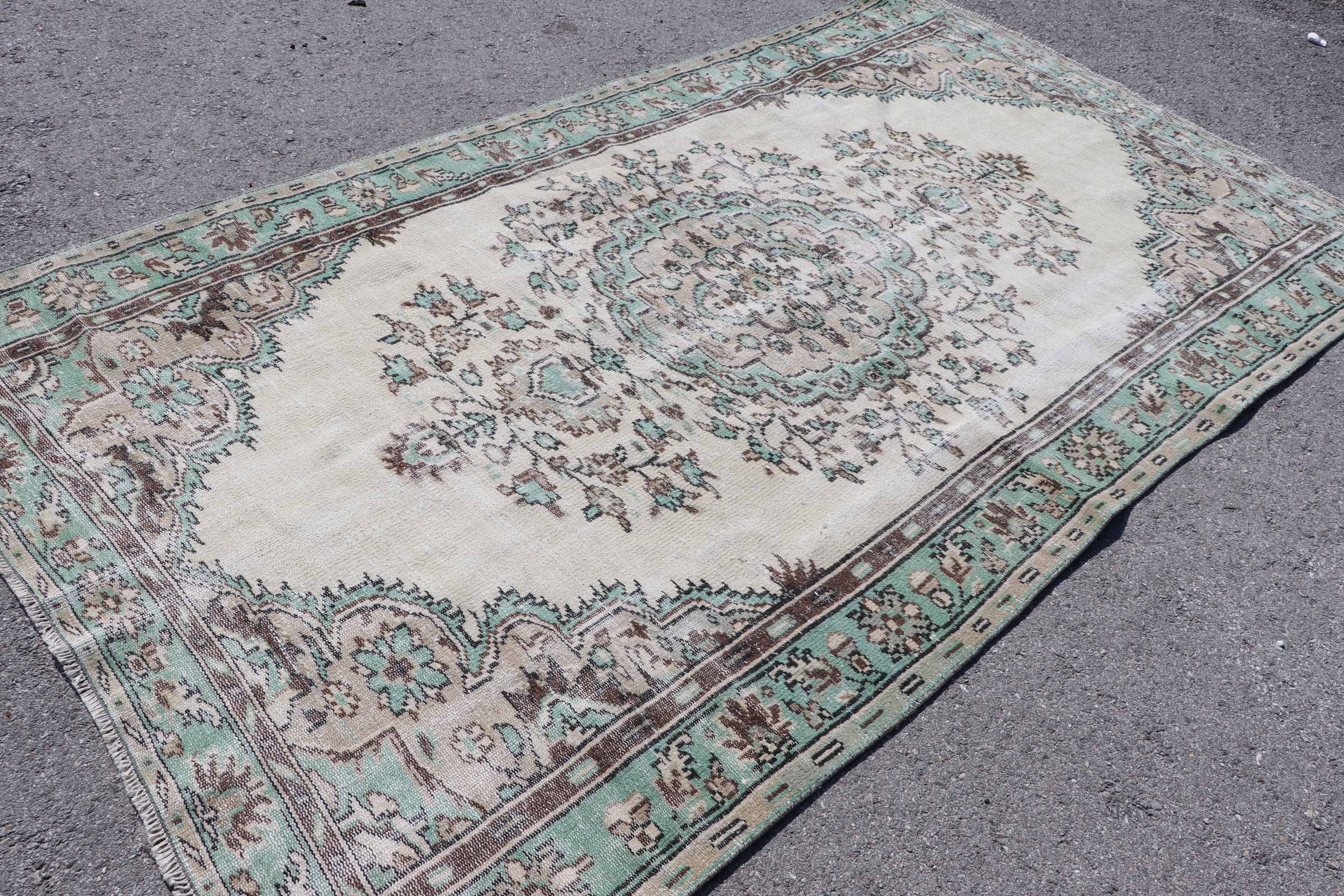 Bedroom Rugs, Beige Cool Rug, Turkish Rugs, Living Room Rugs, Vintage Rugs, Rugs for Dining Room, Home Decor Rugs, 5.2x9.7 ft Large Rugs