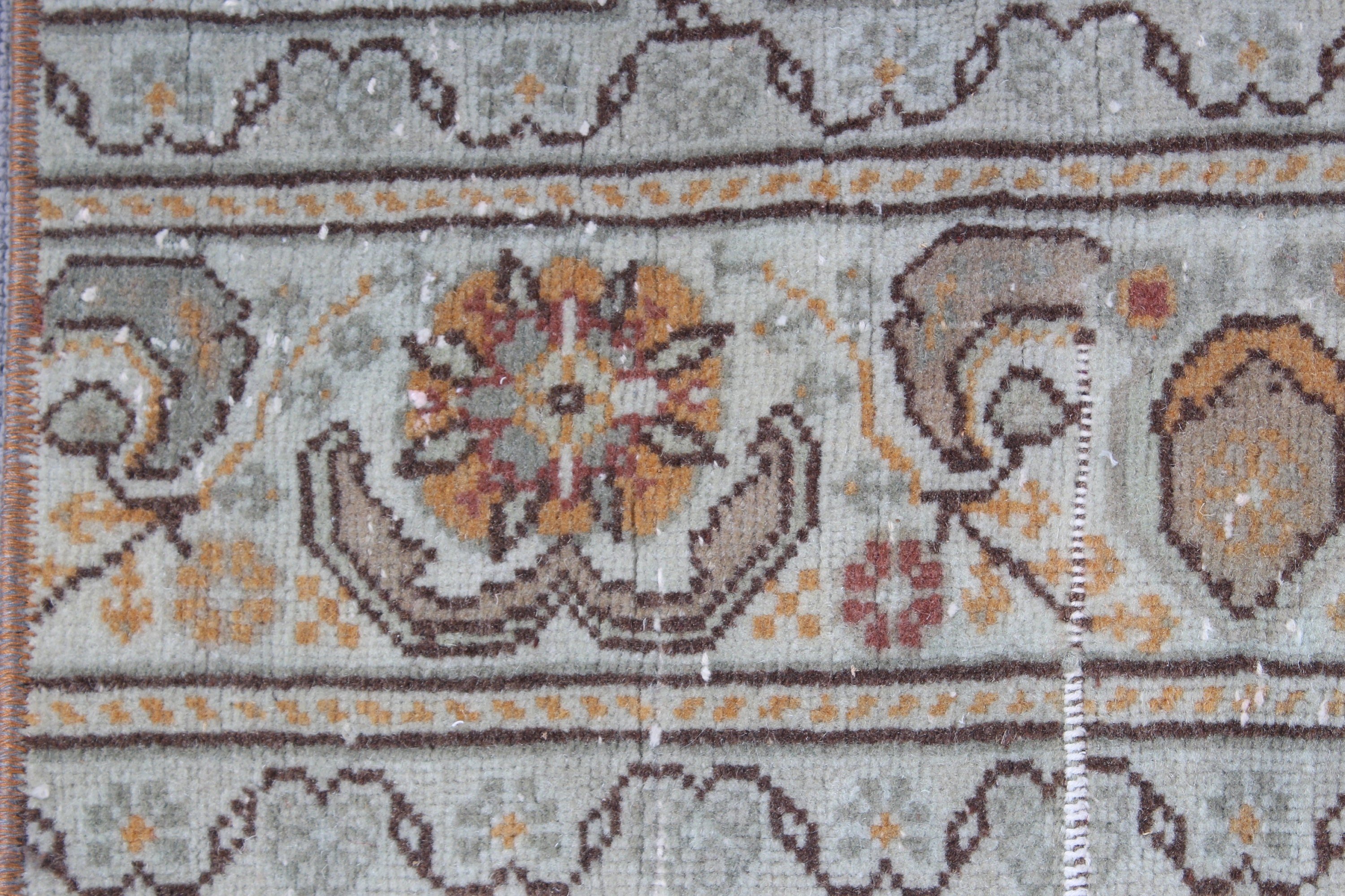 Banyo Halıları, Yatak Odası Halıları, Yeşil Oushak Halı, Küçük Alan Halıları, Türk Halısı, Fas Halısı, Oushak Halısı, Vintage Halı, 1.4x2.7 ft Küçük Halı