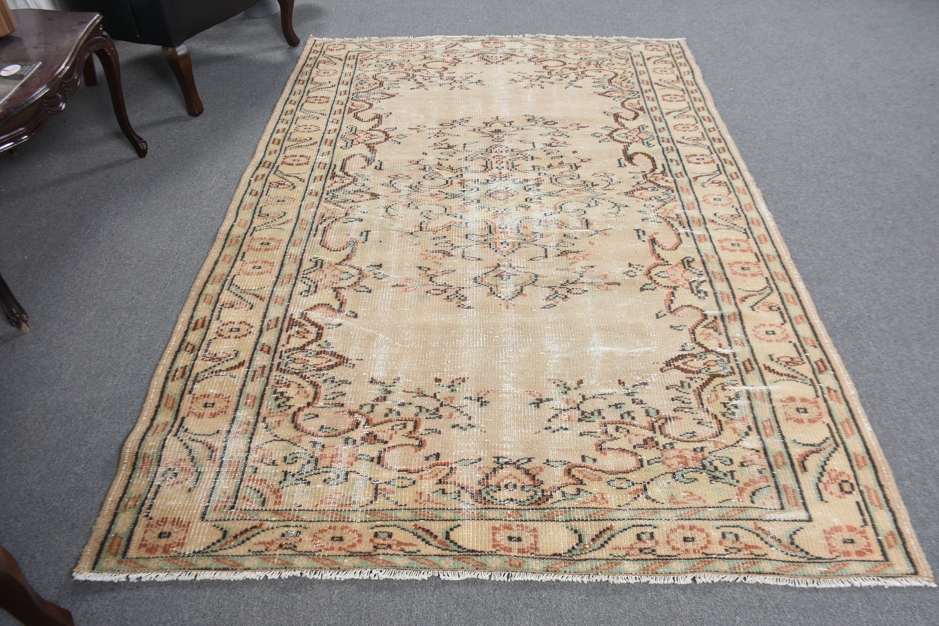 Exotic Rugs, 6.2x8 ft Large Rugs, Bedroom Rugs, Vintage Rugs, Oriental Rug, Dining Room Rug, White Antique Rug, Luxury Rug, Turkish Rug