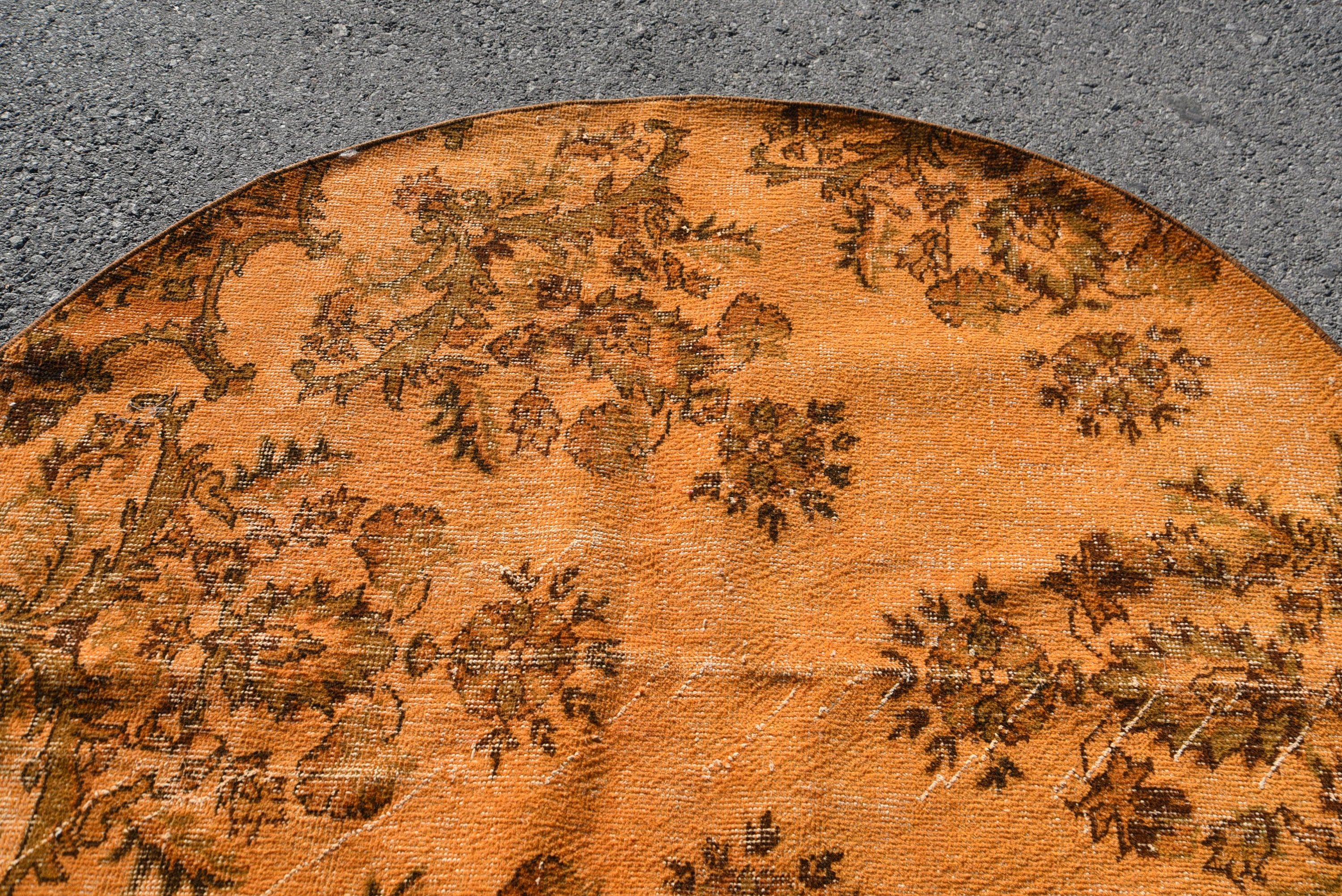 Living Room Rug, Anatolian Rugs, Vintage Rug, Turkish Rug, Floor Rug, Rugs for Kitchen, 5x5 ft Area Rug, Indoor Rug, Distressed Rugs