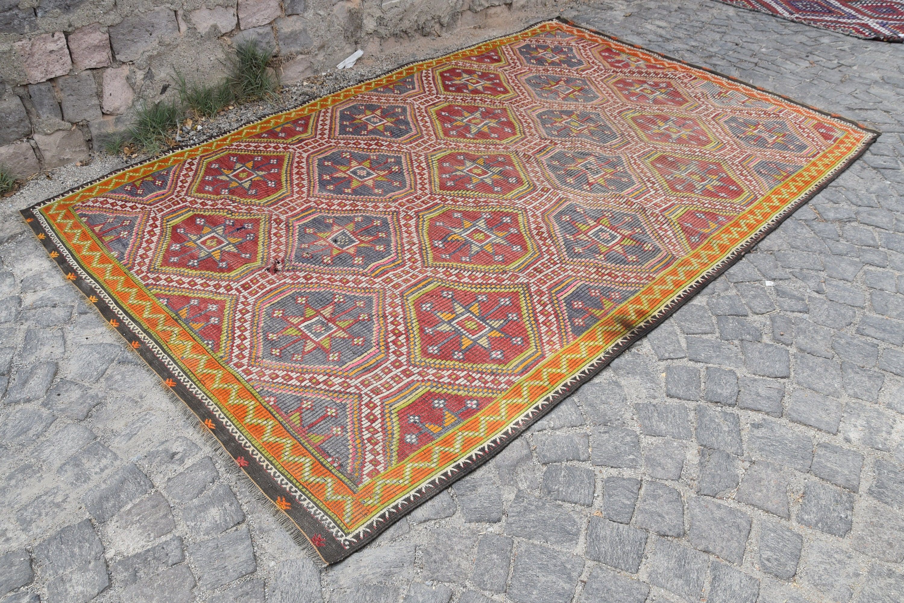 Salon Halıları, Yemek Odası Halısı, Salon Halıları, Vintage Halılar, Oryantal Halı, Eski Halı, Ev Dekor Halısı, Türk Halısı, Kilim, 6.2x10.5 ft Büyük Halı