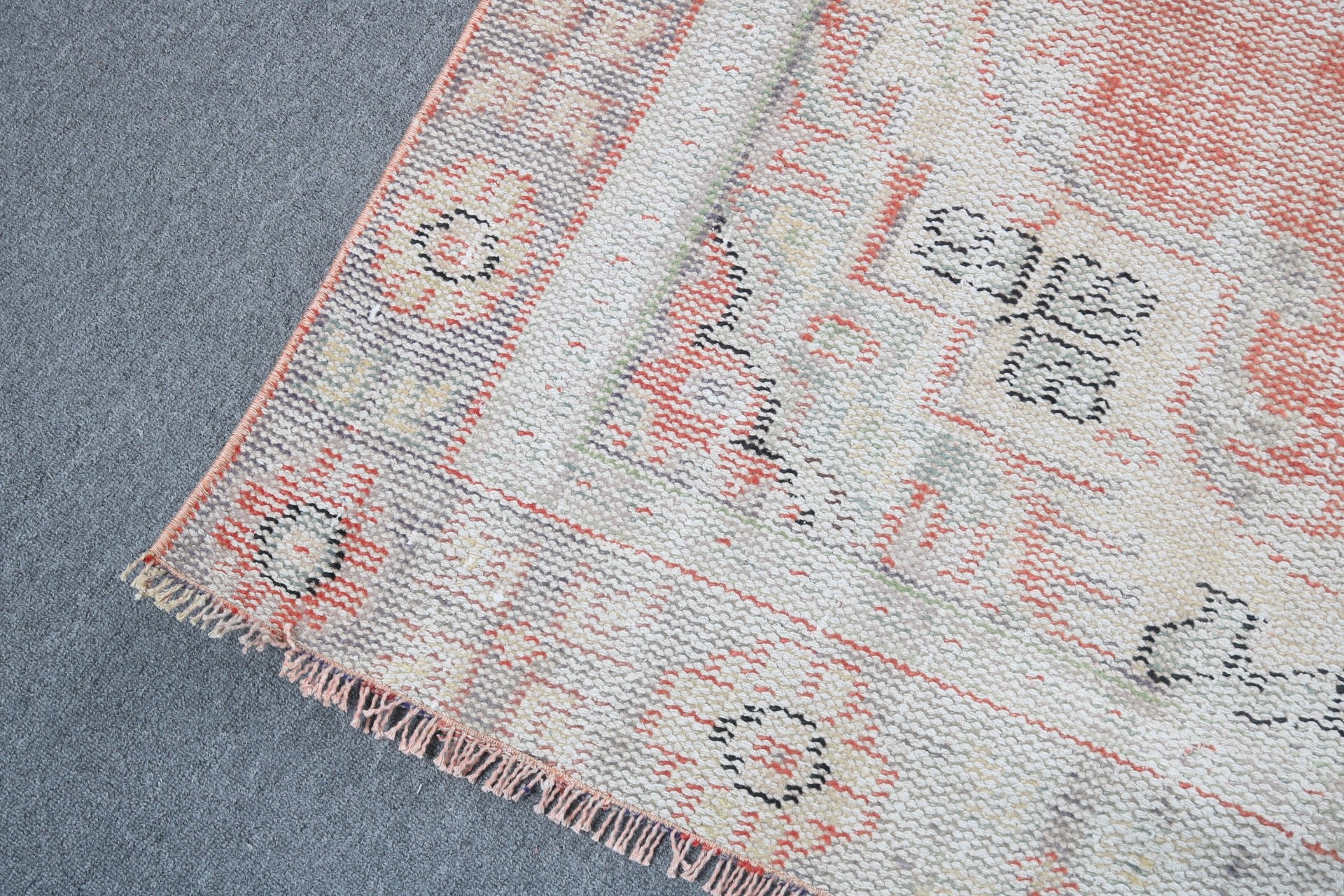 Vintage Rug, 5x8.2 ft Large Rugs, Flatweave Rug, Turkish Rug, Dining Room Rugs, Large Boho Rug, Orange Antique Rugs, Oriental Rug