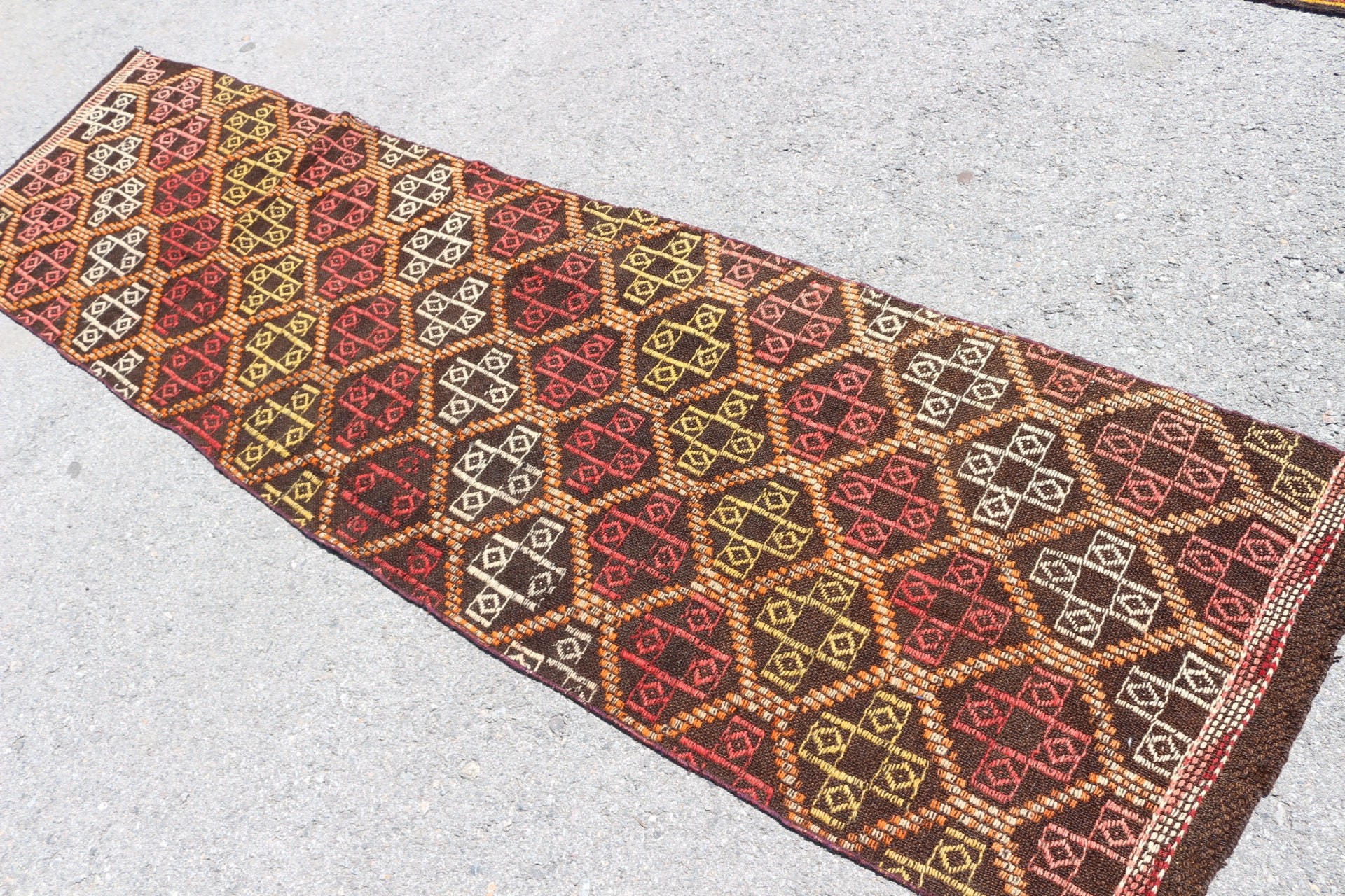 Türk Halıları, Merdiven Halıları, Yatak Odası Halıları, Kilim, Vintage Halılar, Koridor Halıları, 2.3x9 ft Yolluk Halısı, Kahverengi Anadolu Halıları