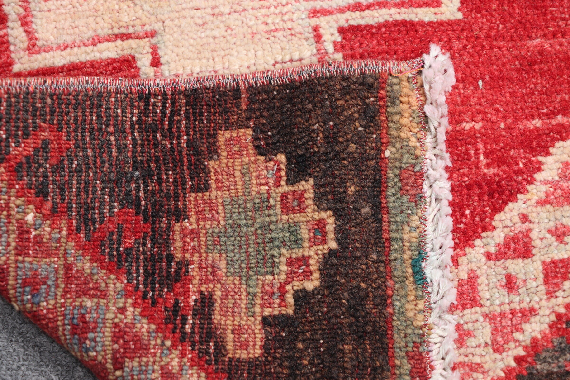 Rugs for Car Mat, Door Mat Rug, Red Floor Rug, Turkish Rug, Bathroom Rug, Antique Rugs, Oushak Rug, 1.4x3.3 ft Small Rugs, Vintage Rug